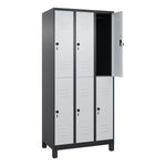 C+P Kleiderspind Classic PLUS mit Standfuß 900 x 1.950 x 500 mm (B x H x T) schwarzgrau