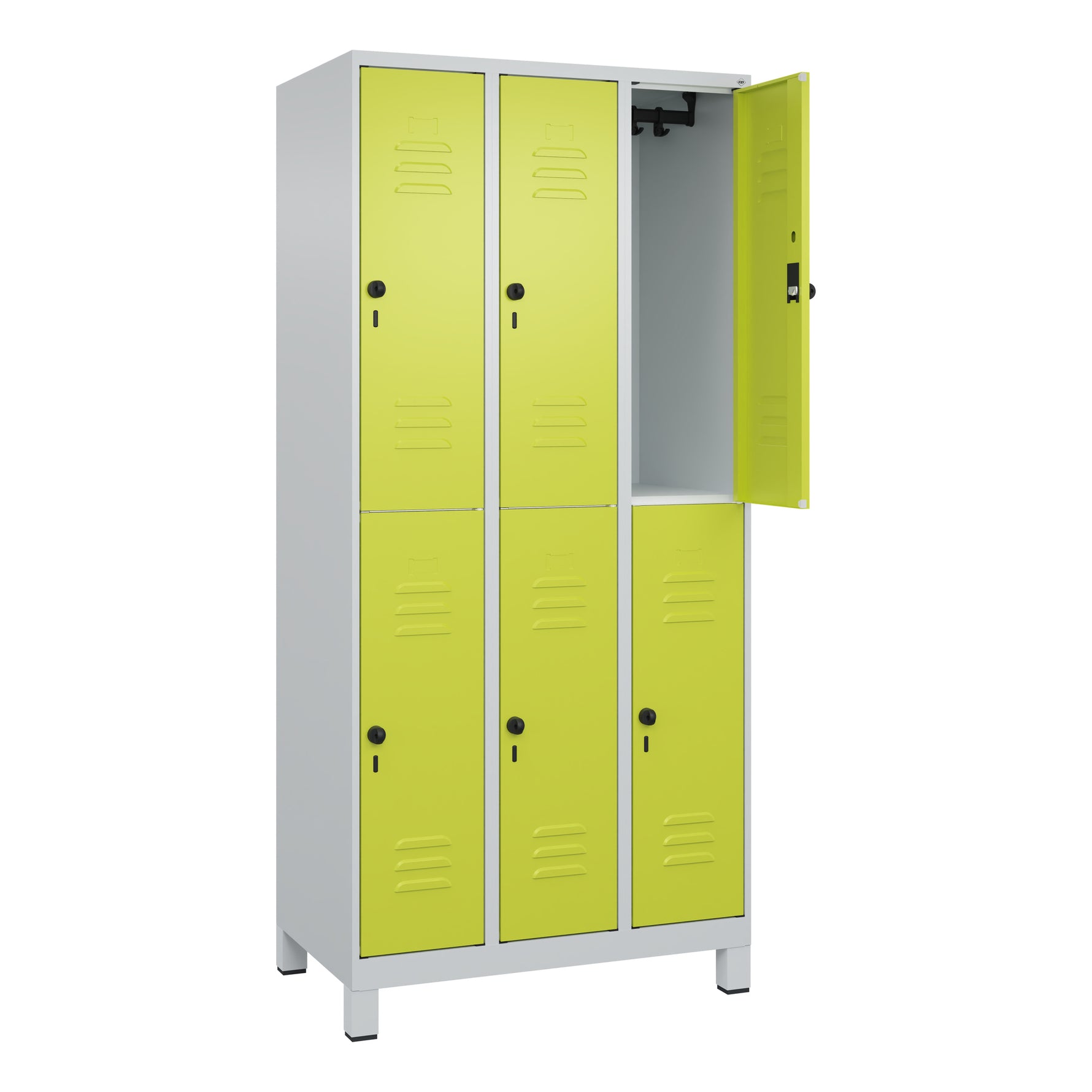 C+P Kleiderspind Classic PLUS mit Standfuß 900 x 1.950 x 500 mm (B x H x T) lichtgrau – Produktbild 2