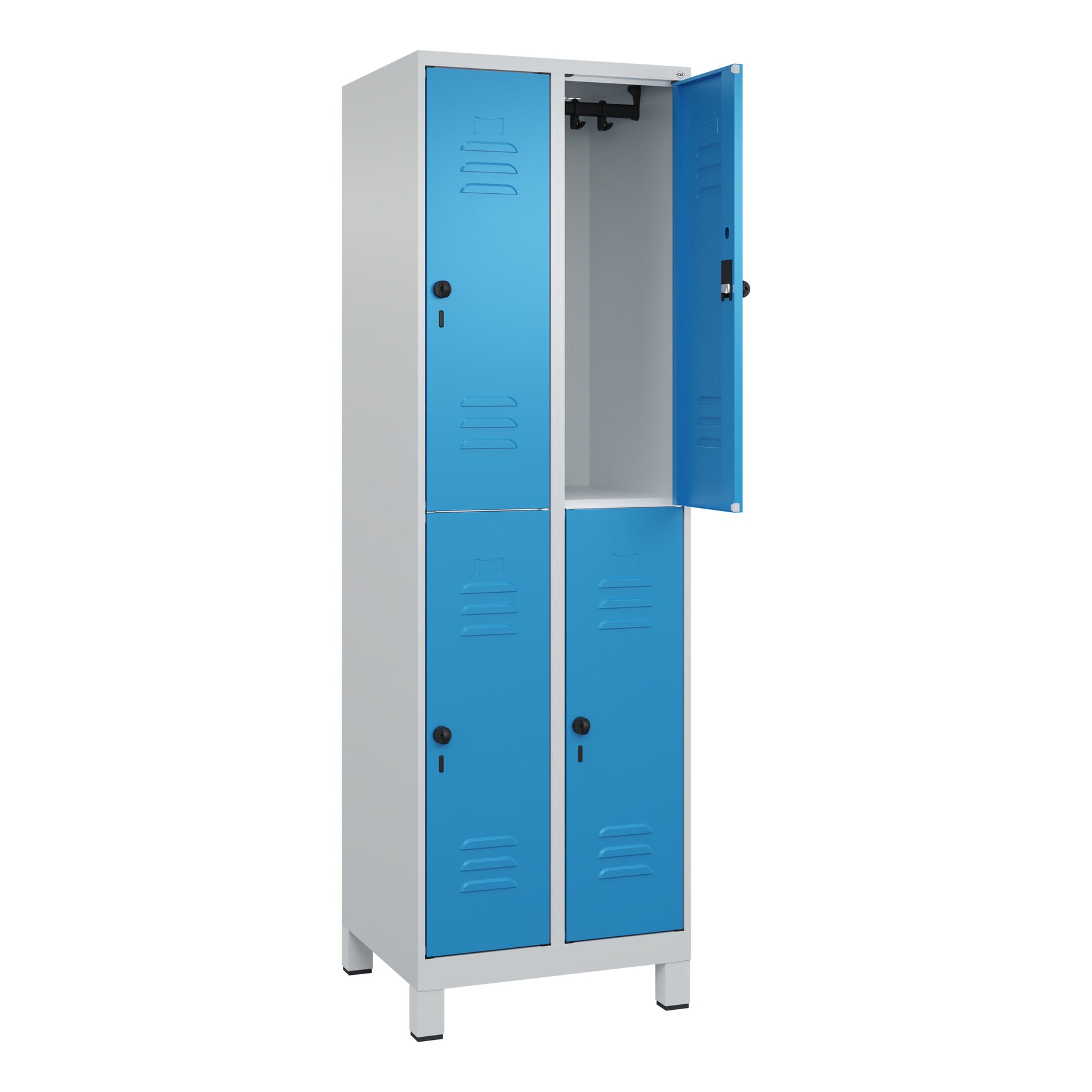 C+P Kleiderspind Classic PLUS mit Standfuß 600 x 1.950 x 500 mm (B x H x T) lichtgrau