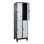 C+P Kleiderspind Classic PLUS mit Standfuß 600 x 1.950 x 500 mm (B x H x T) schwarzgrau