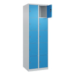C+P Schließfachschrank Classic PLUS mit Sockel 2 Abteile 10 Fächer lichtgrau