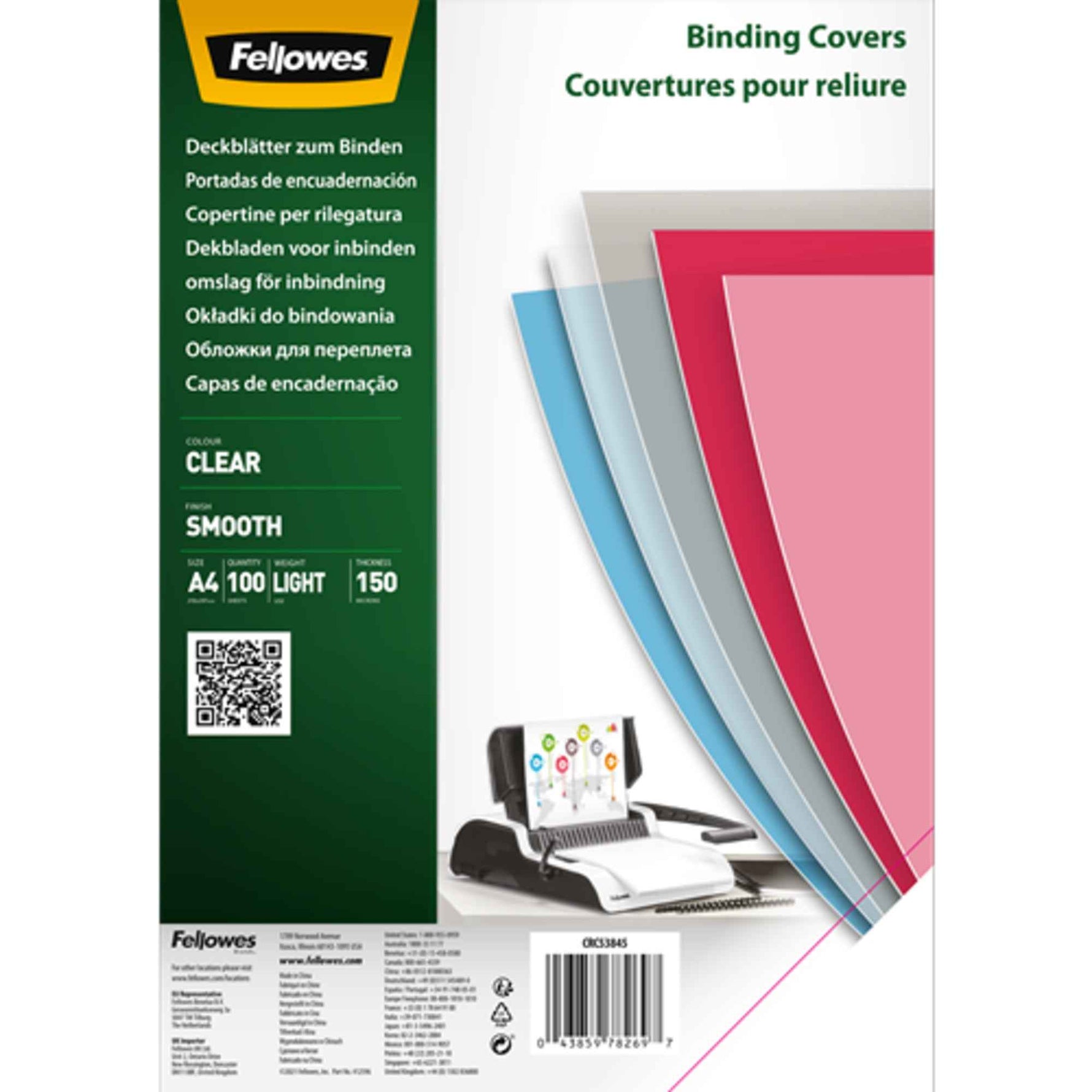Fellowes® Deckblattfolie PET, 70 % recycelt