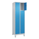 C+P Schließfachschrank Classic PLUS mit Standfuß 8 Fächer lichtgrau