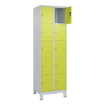 C+P Schließfachschrank Classic PLUS mit Standfuß 10 Fächer lichtgrau