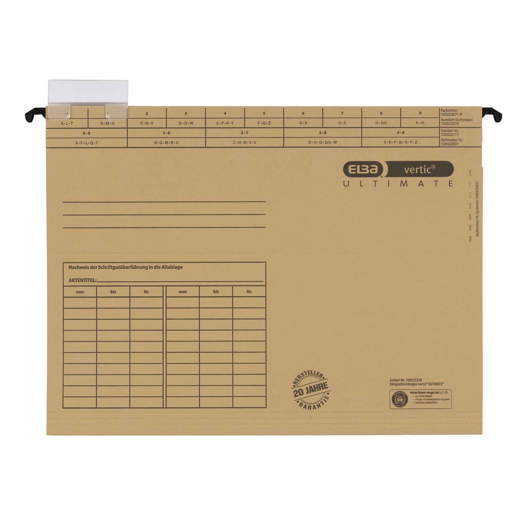 ELBA Hängemappe vertic® ULTIMATE® 31,8 x 24 x 2 cm (B x H x T)