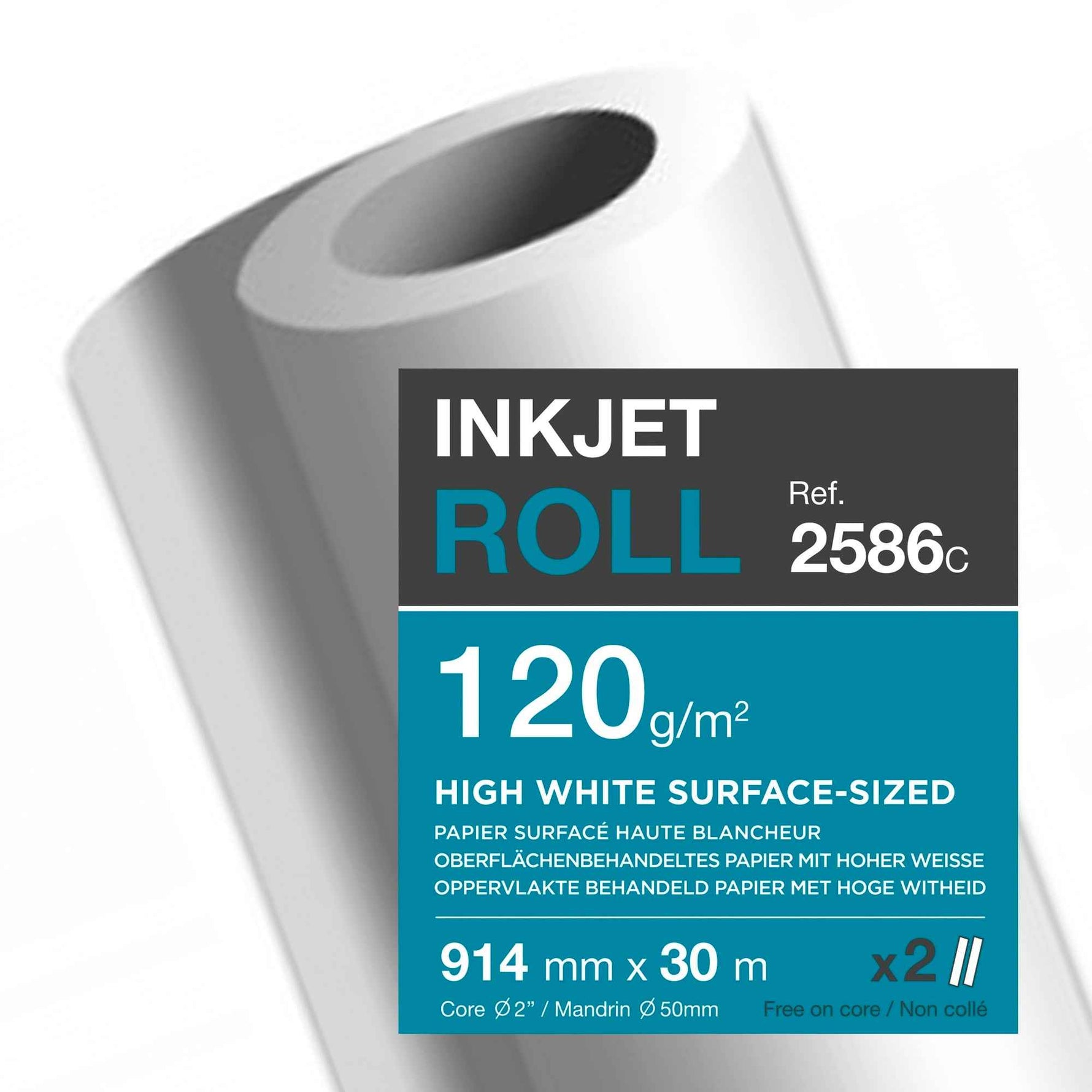 Clairefontaine Inkjetplotterpapier LIGHT COATED 120 g/m² 2 Rl./Pack.