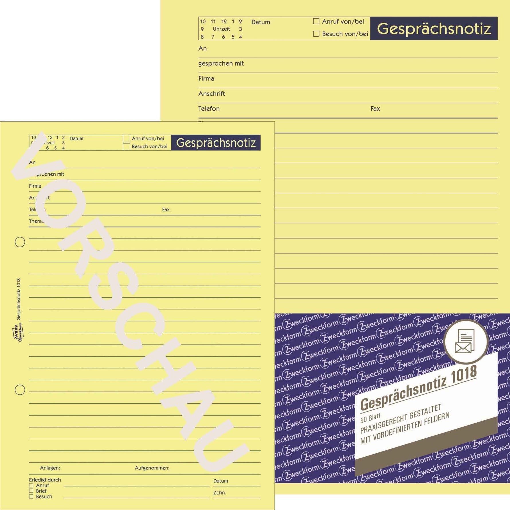 Avery Zweckform Gesprächsnotiz 1018