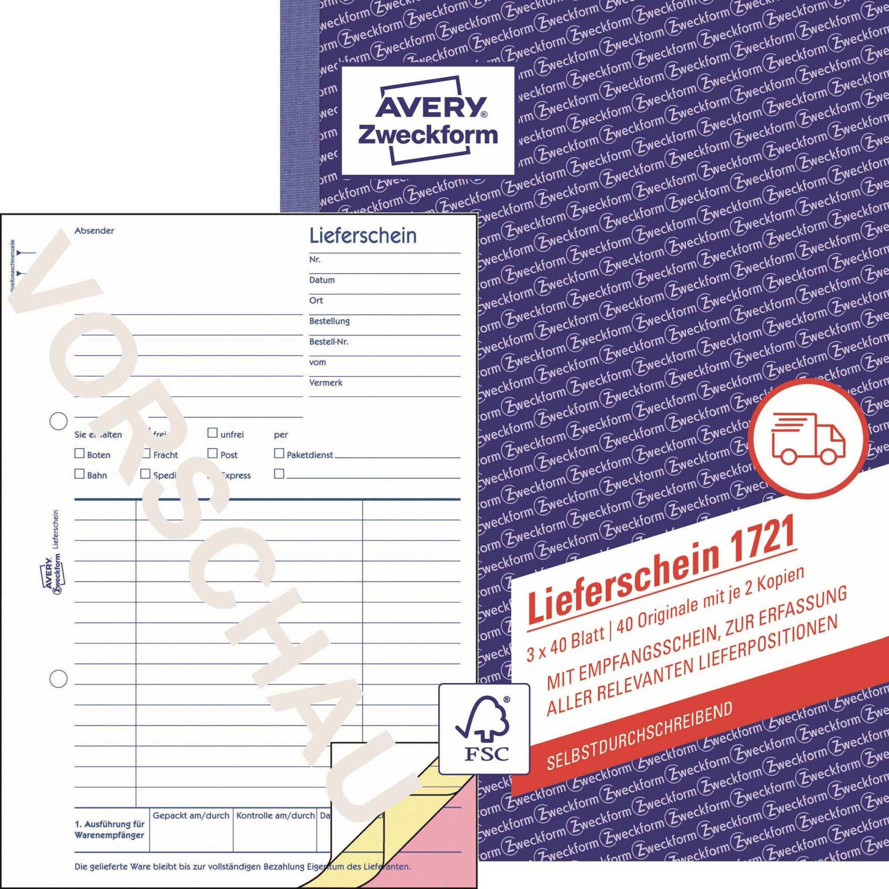 Avery Zweckform Lieferschein 1721