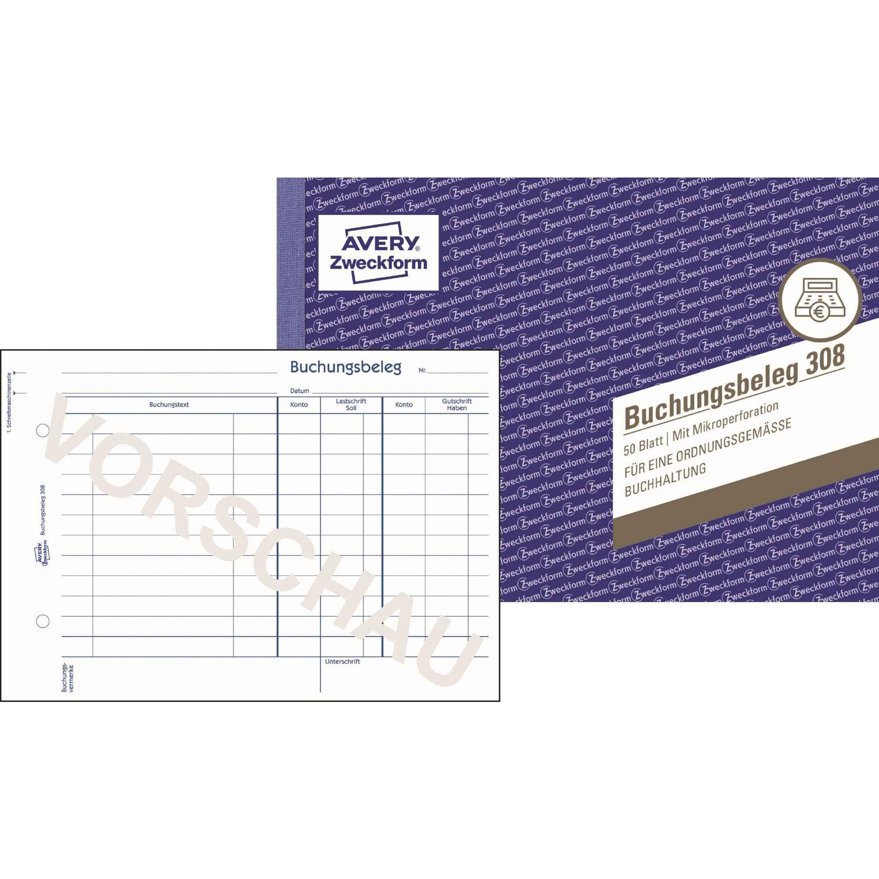 Avery Zweckform Buchungsbeleg 308
