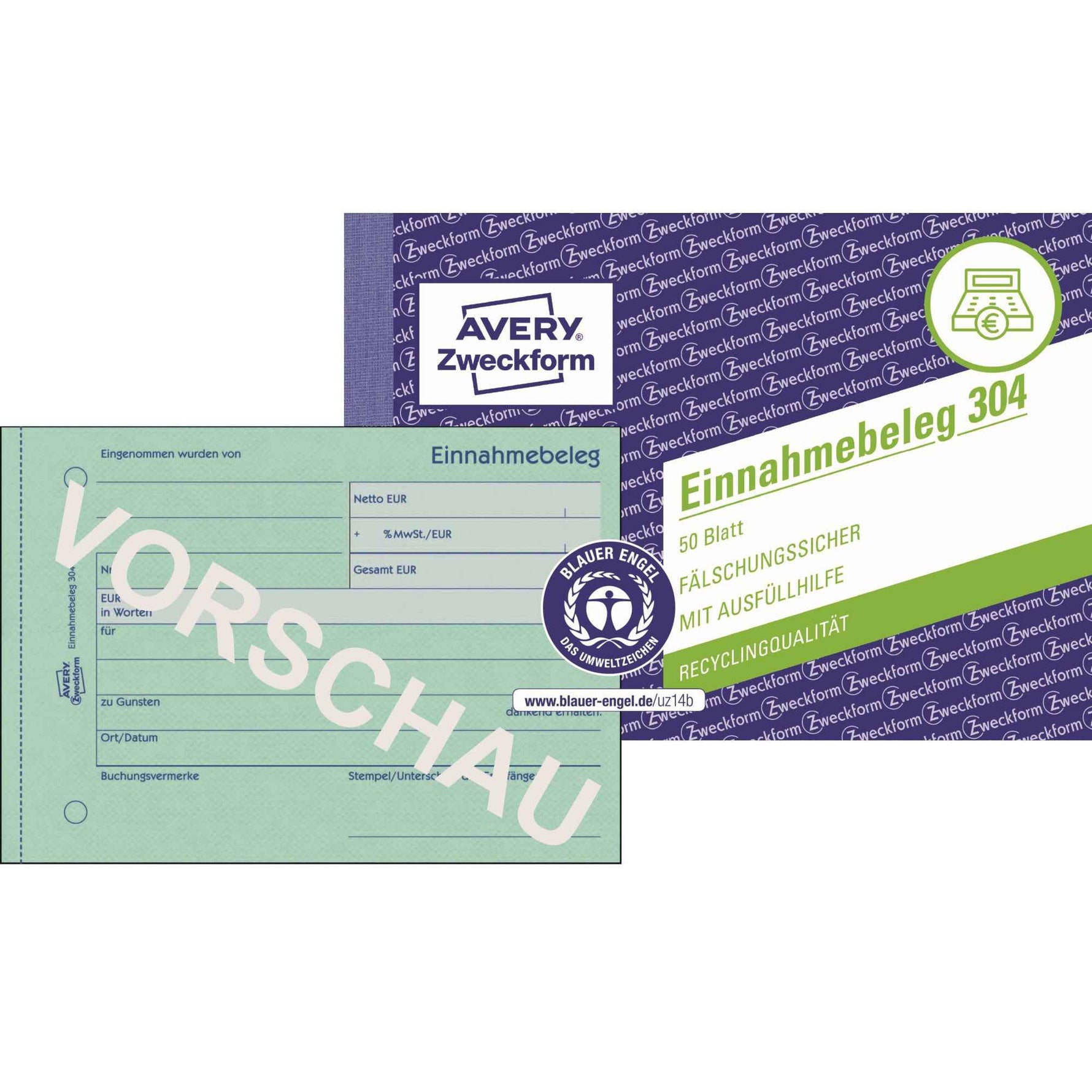 Avery Zweckform Einnahmebeleg 304