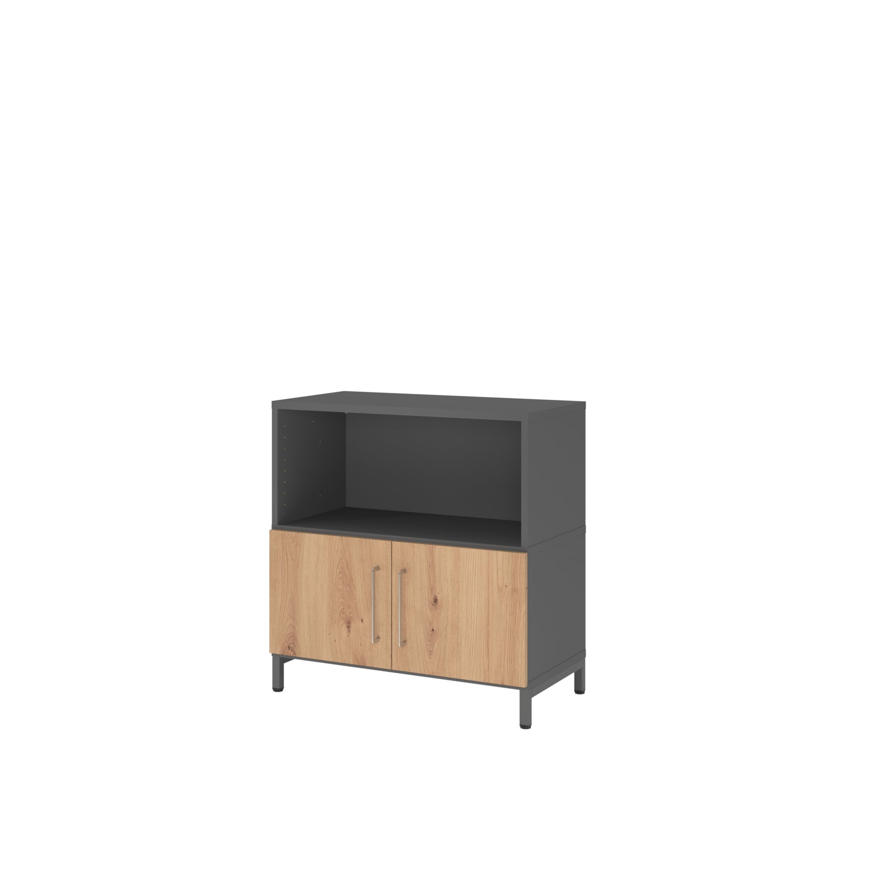 Hammerbacher Regalschrank FlexWall 2 Ordnerhöhen graphit – Produktbild 3