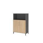 Hammerbacher Regalschrank FlexWall 3 Ordnerhöhen graphit – Produktbild 2