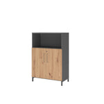 Hammerbacher Regalschrank FlexWall 3 Ordnerhöhen graphit – Produktbild 3