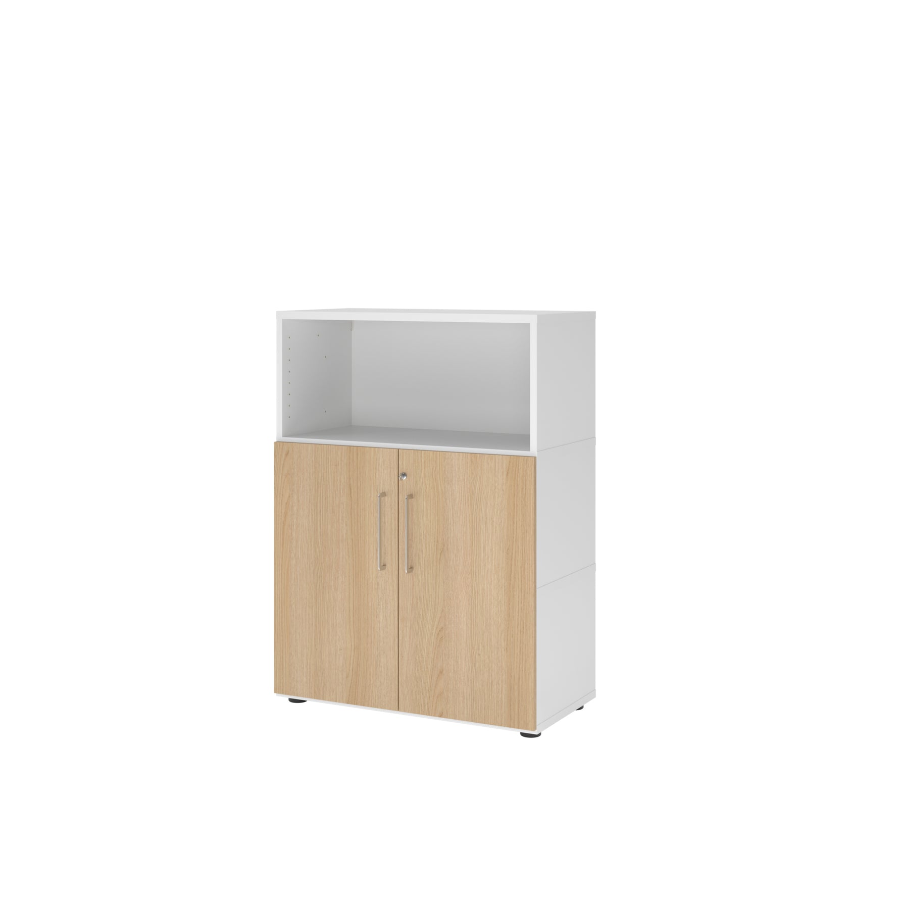 Hammerbacher Regalschrank FlexWall 3 Ordnerhöhen weiß – Produktbild 2