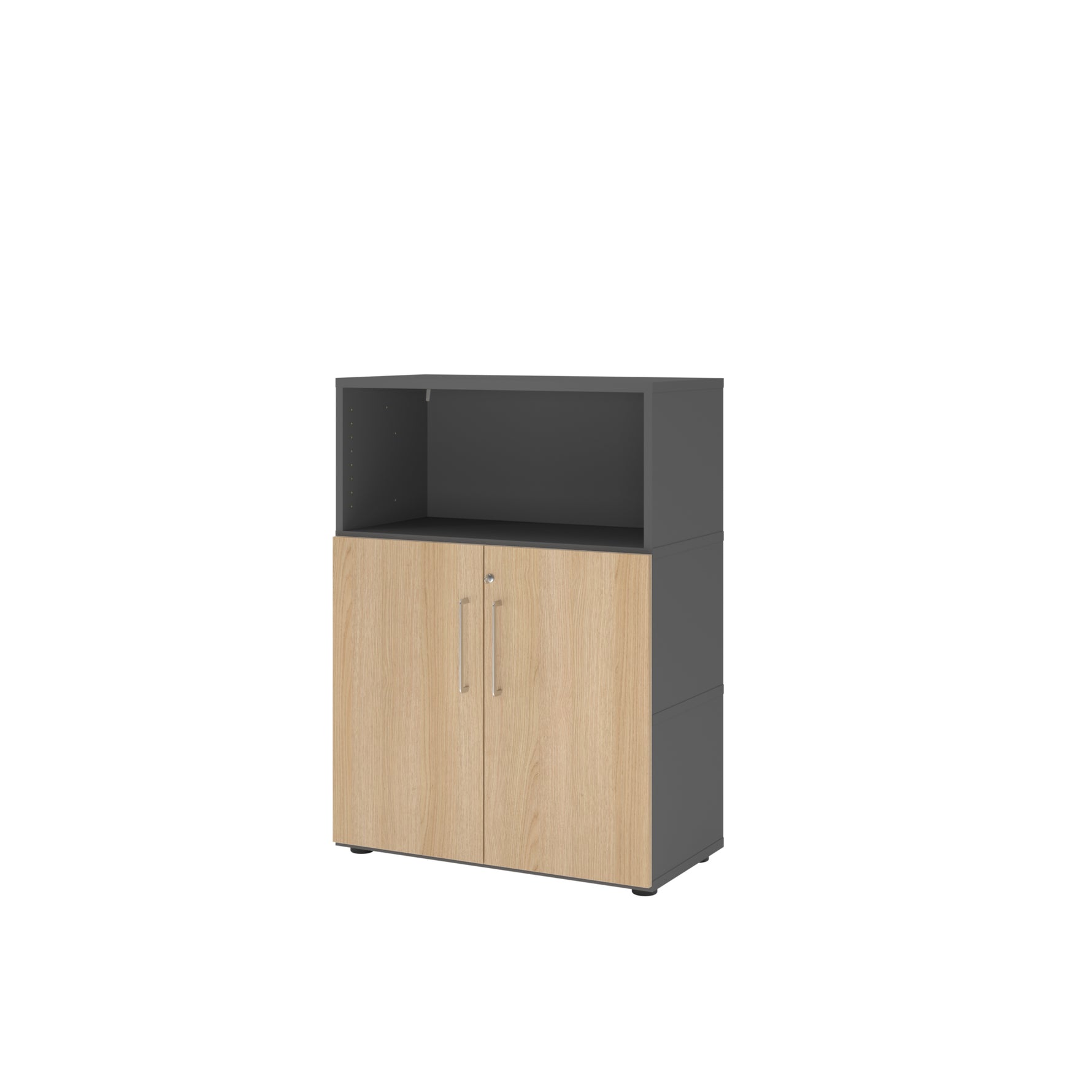 Hammerbacher Regalschrank FlexWall 3 Ordnerhöhen graphit – Produktbild 2