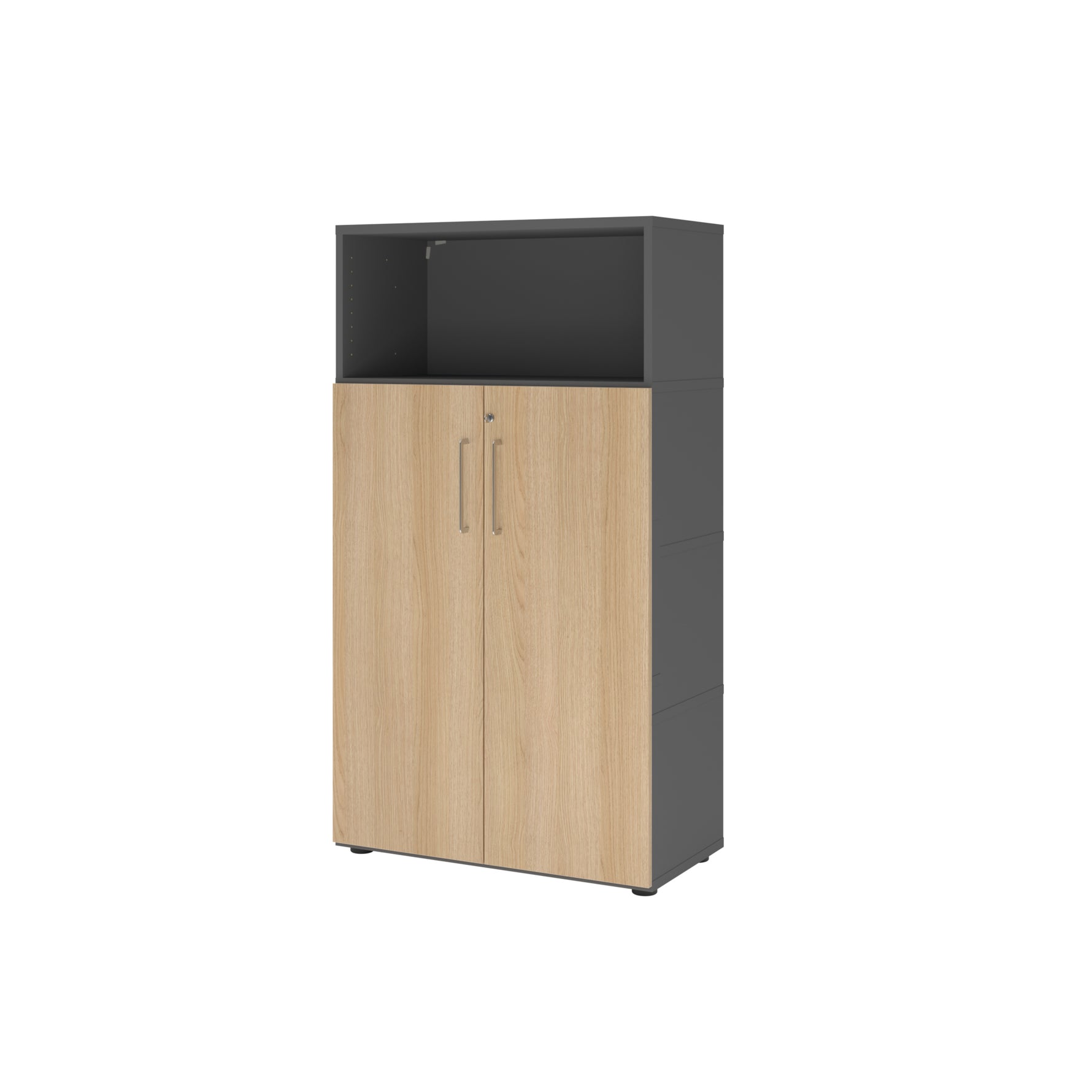 Hammerbacher Regalschrank FlexWall 4 Ordnerhöhen graphit – Produktbild 2