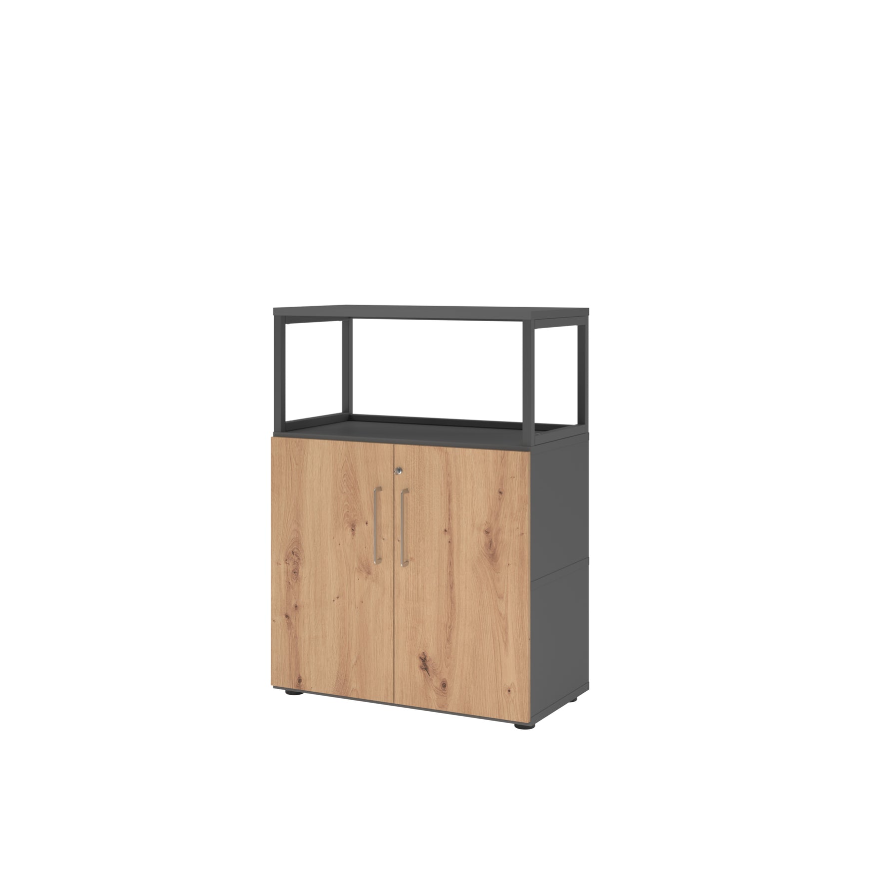 Hammerbacher Regalschrank FlexWall 3 Ordnerhöhen graphit – Produktbild 3