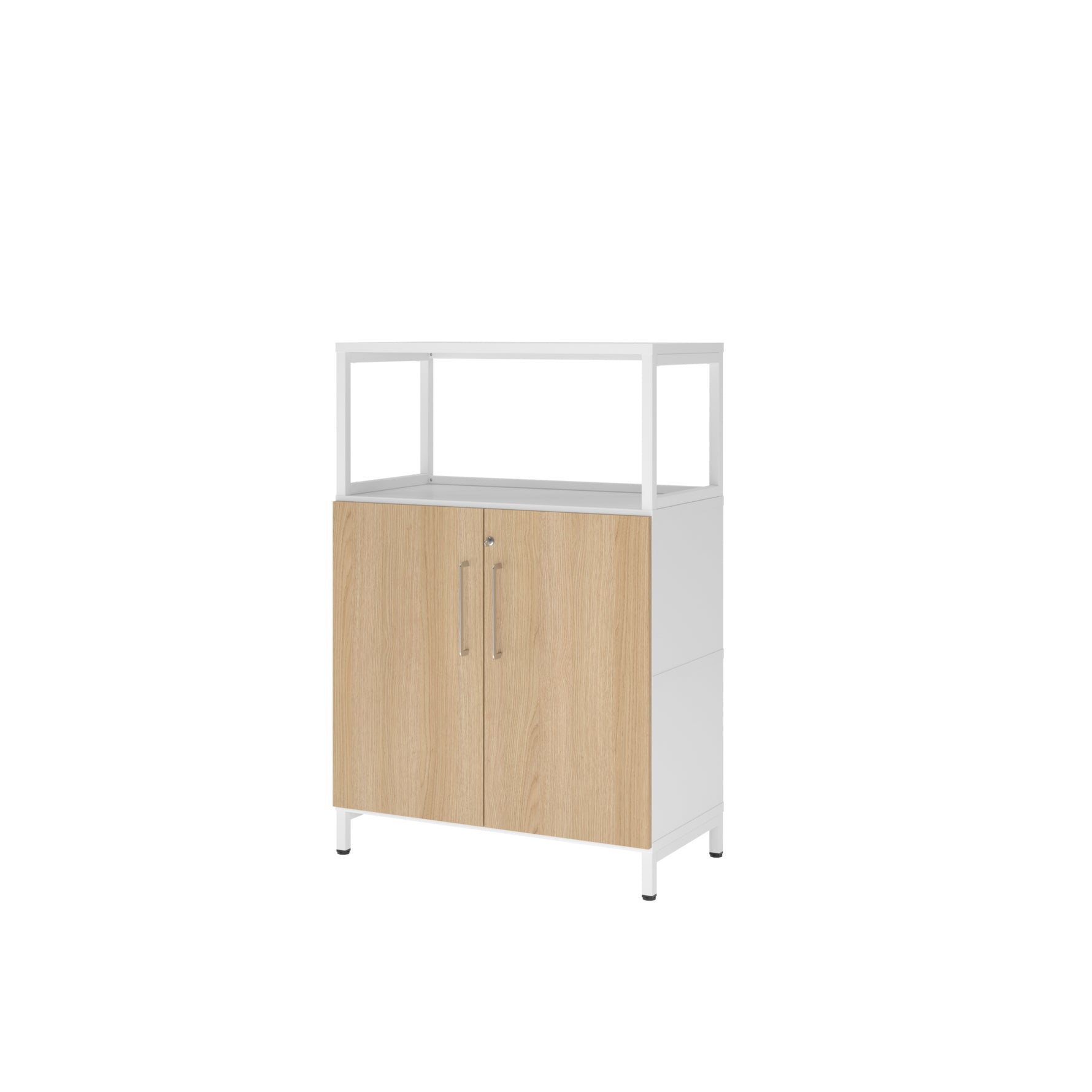 Hammerbacher Regalschrank FlexWall 3 Ordnerhöhen weiß – Produktbild 2