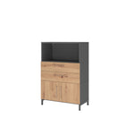 Hammerbacher Regalschrank FlexWall 3 Ordnerhöhen graphit – Produktbild 3