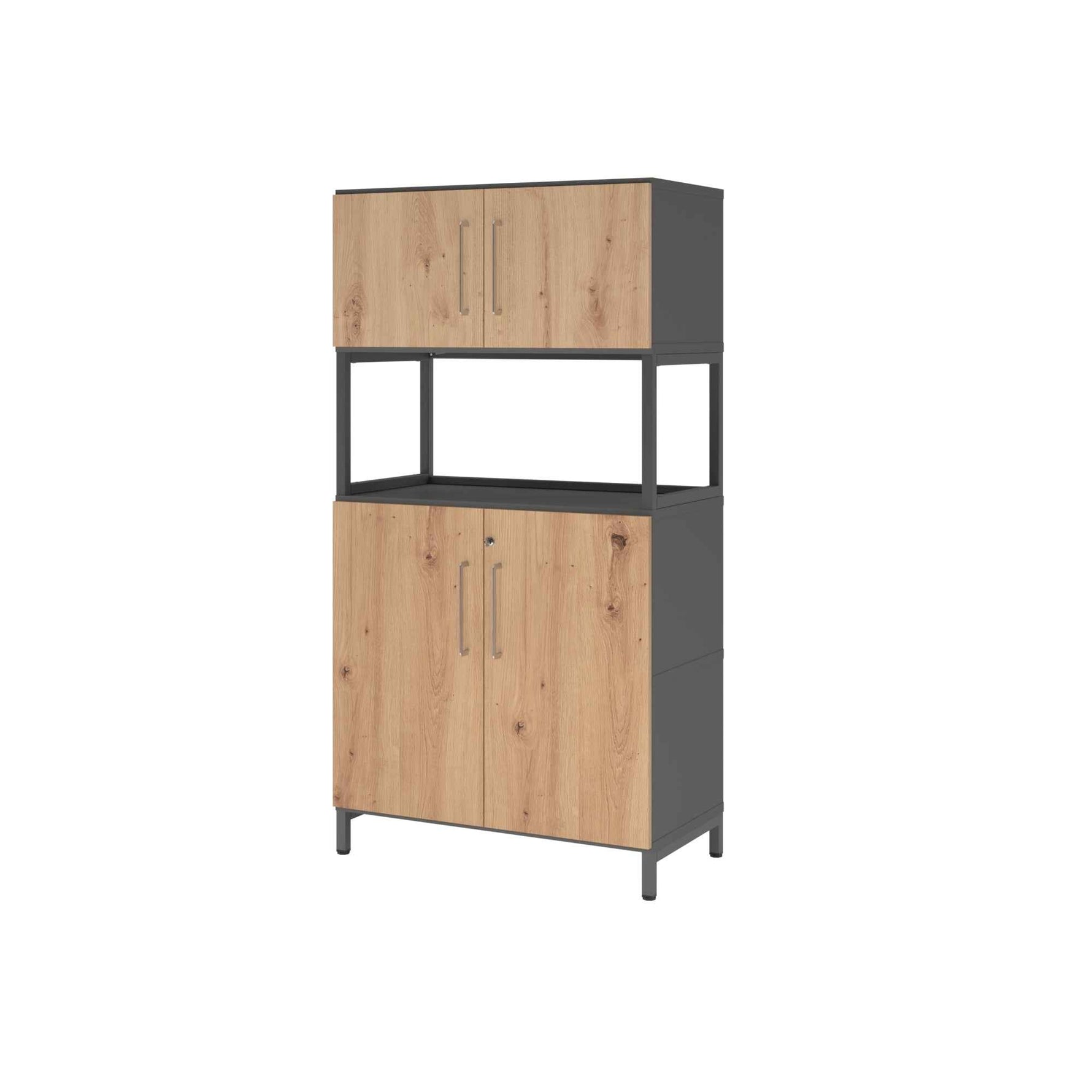Hammerbacher Regalschrank FlexWall 4 Ordnerhöhen graphit
