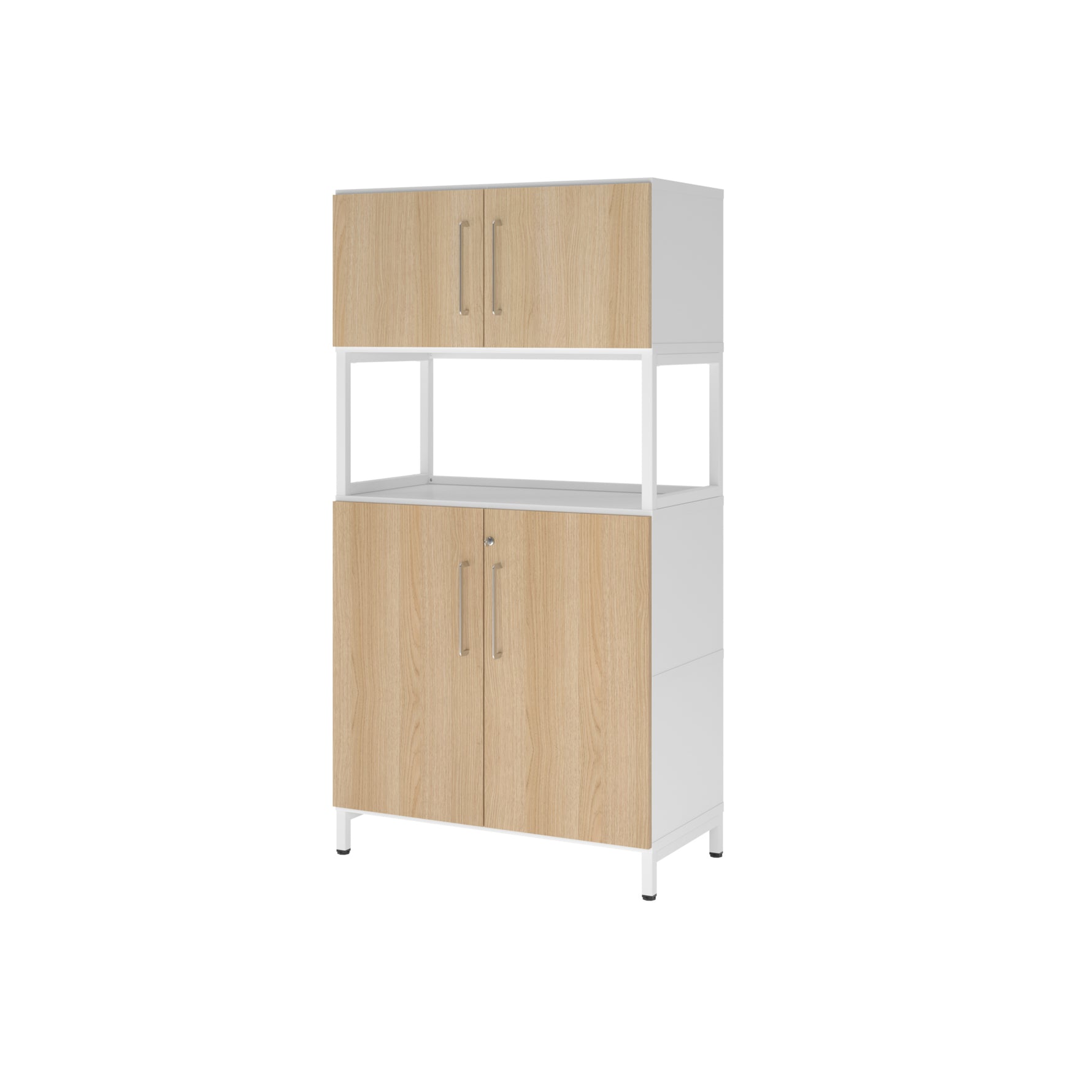 Hammerbacher Regalschrank FlexWall 4 Ordnerhöhen weiß – Produktbild 2