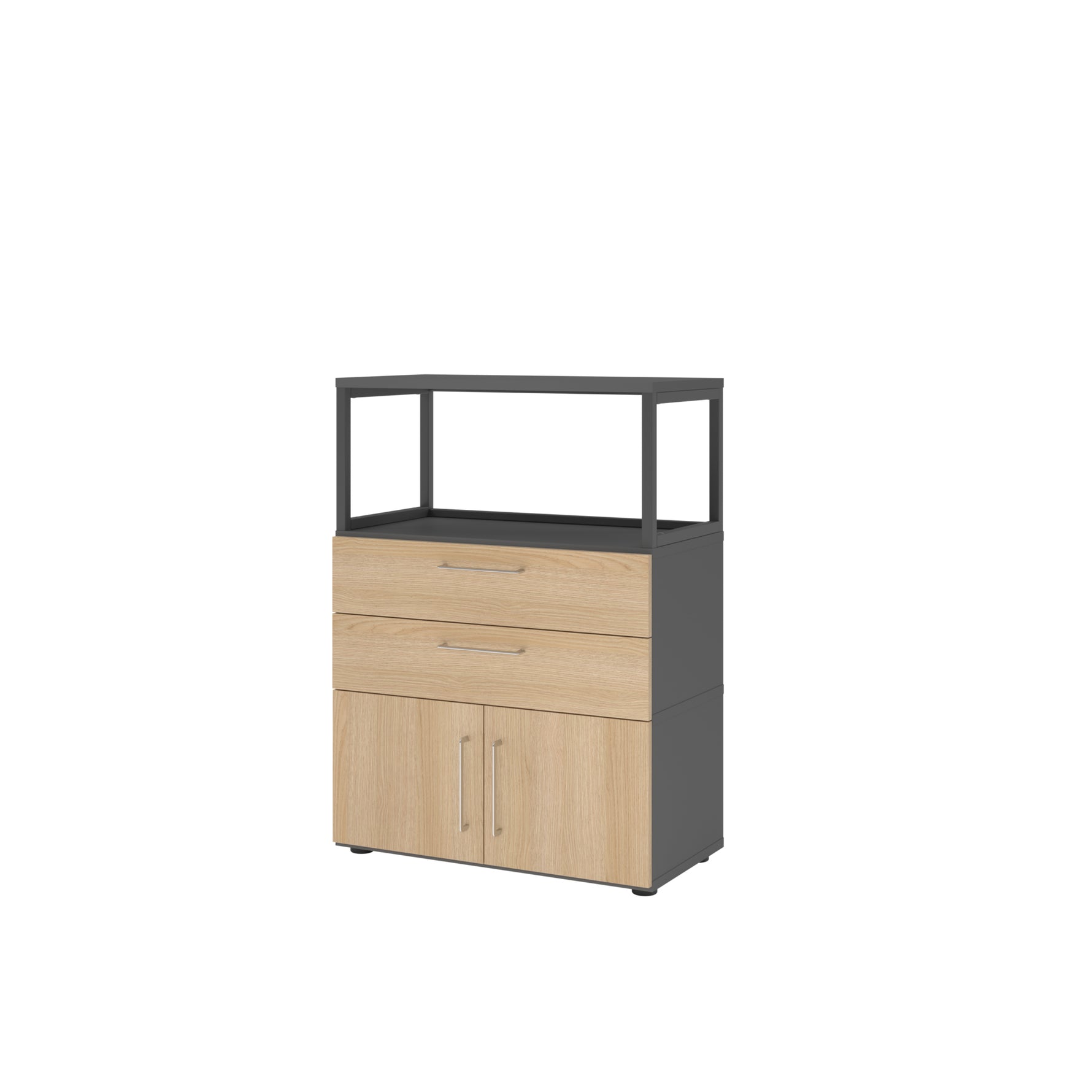 Hammerbacher Regalschrank FlexWall 3 Ordnerhöhen graphit – Produktbild 2