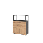 Hammerbacher Regalschrank FlexWall 3 Ordnerhöhen graphit – Produktbild 3