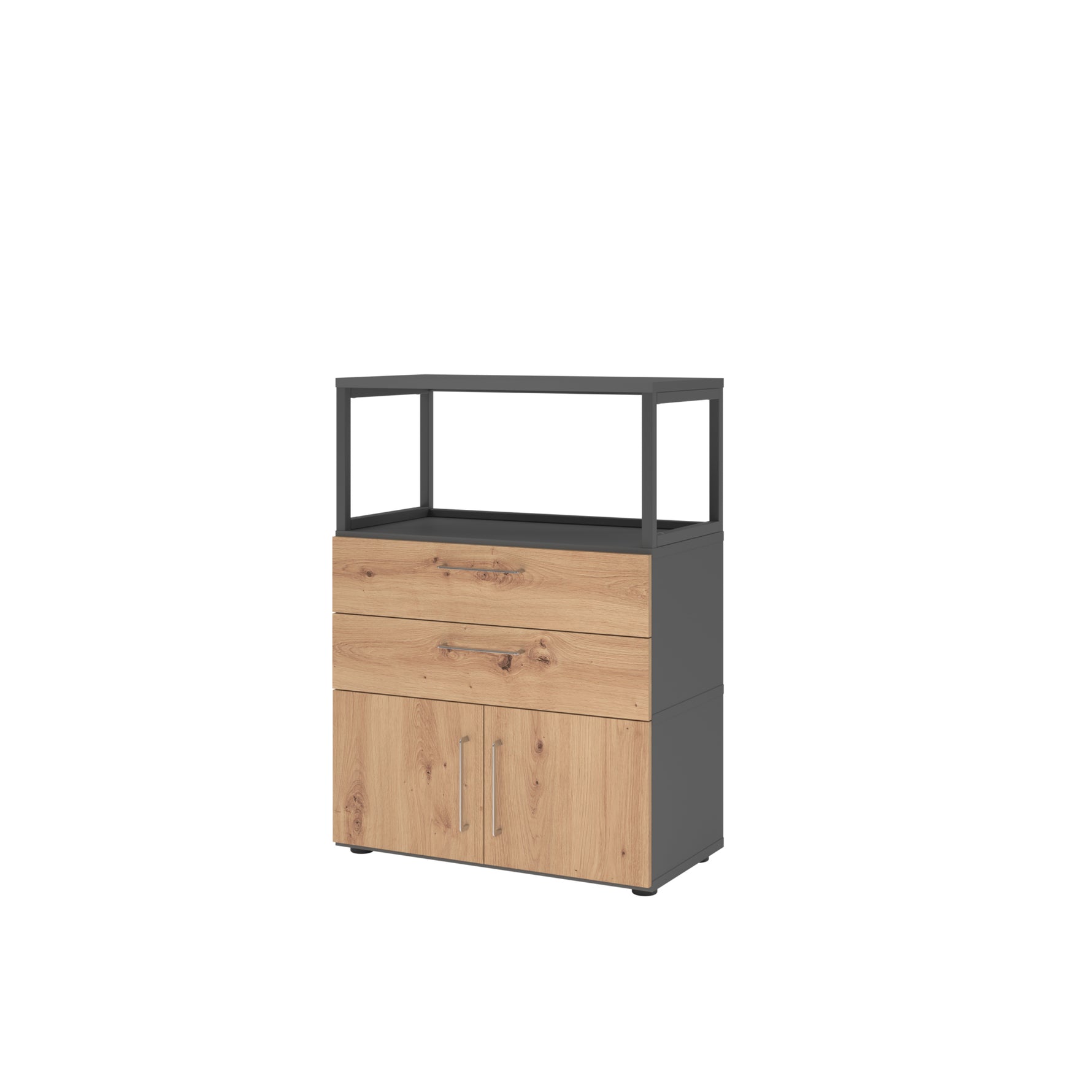 Hammerbacher Regalschrank FlexWall 3 Ordnerhöhen graphit – Produktbild 3