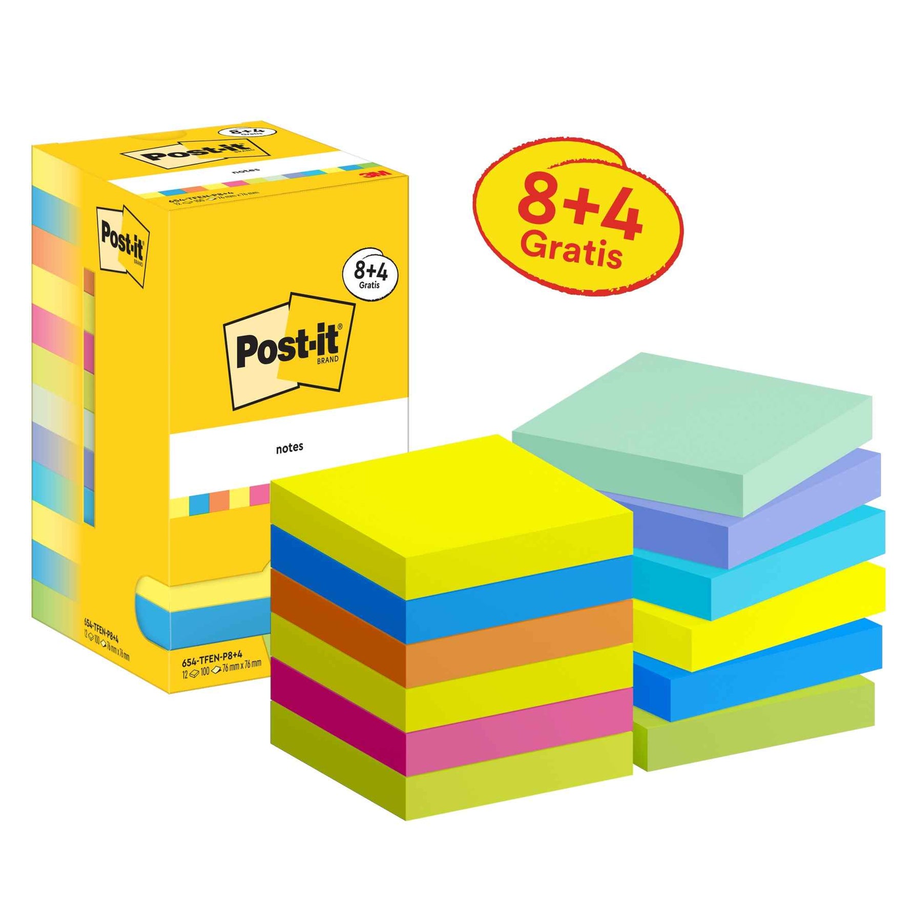 Post-it® Haftnotiz Notes Promotion Energetic Collection 76 x 76 mm (B x H)