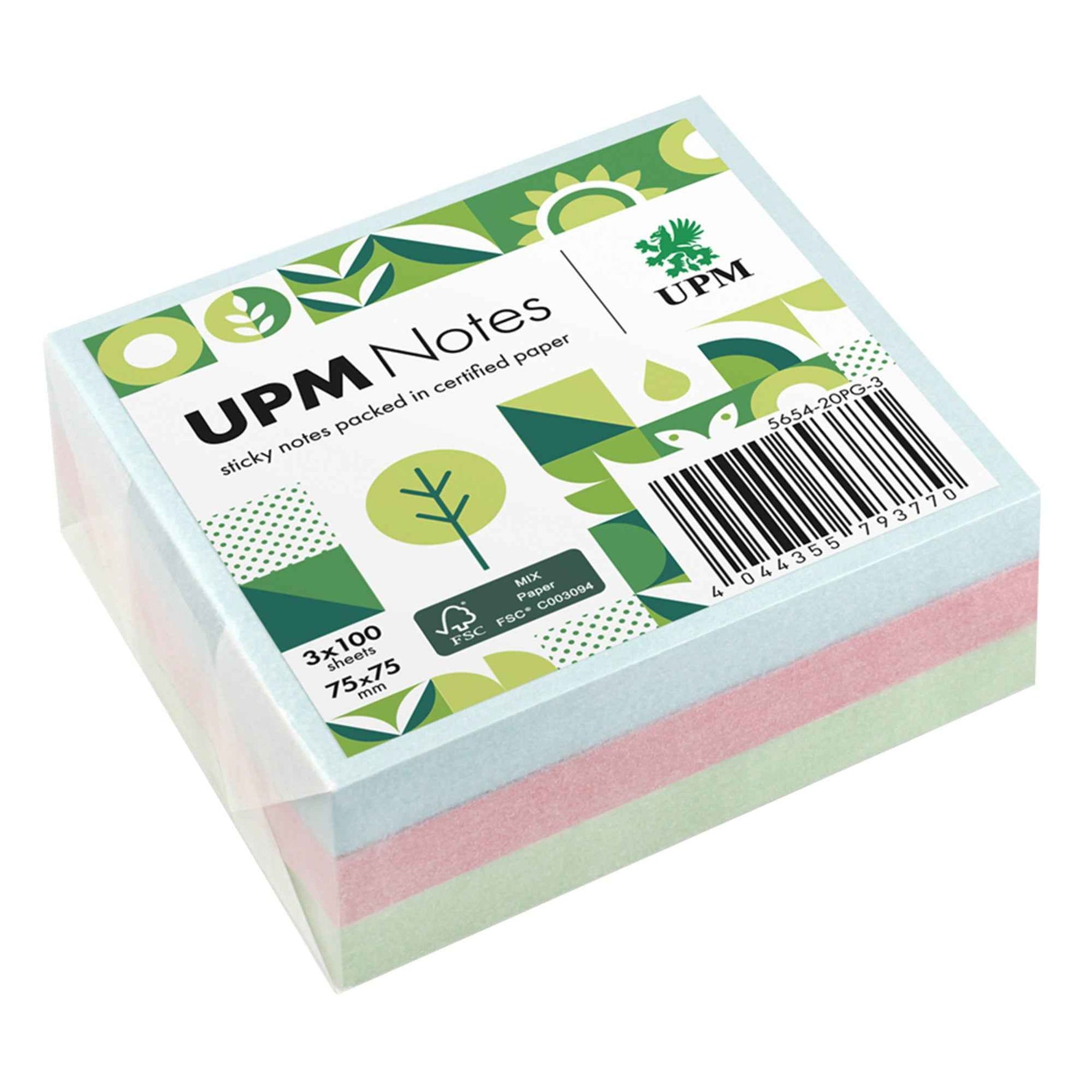 UPM Notes Haftnotiz Pastell 75 x 75 mm (B x H) 100 Bl./Block