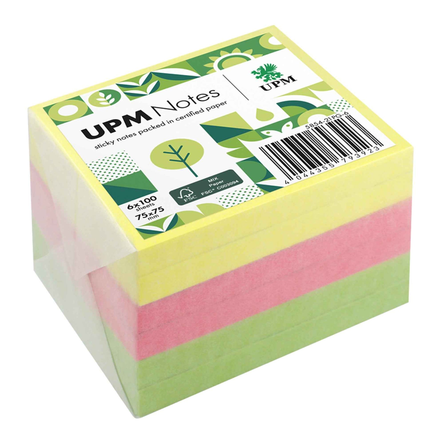 UPM Notes Haftnotiz Brillant 75 x 75 mm (B x H) 100 Bl./Pack.
