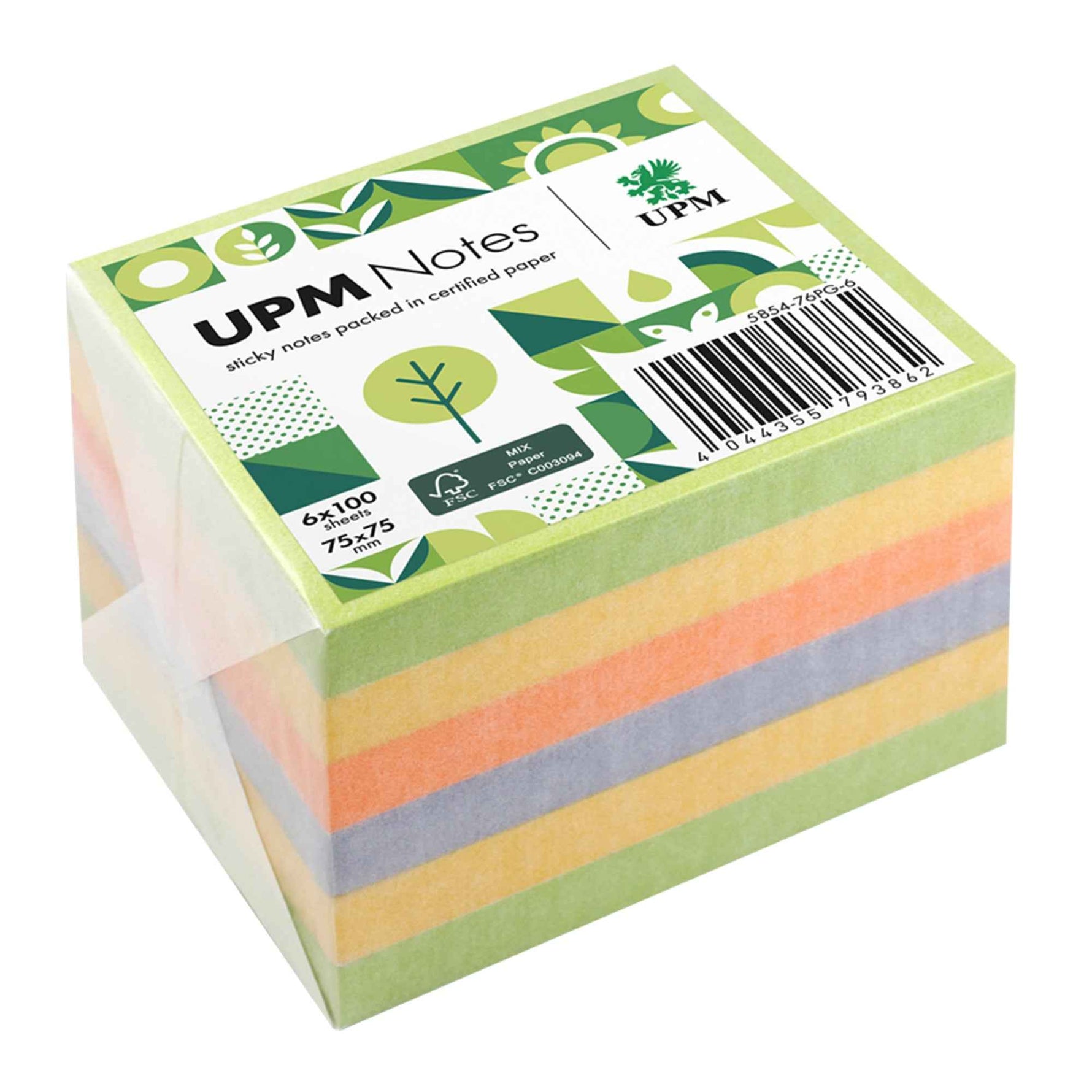 UPM Notes Haftnotiz Spring 75 x 75 mm (B x H) 100 Bl./Pack.