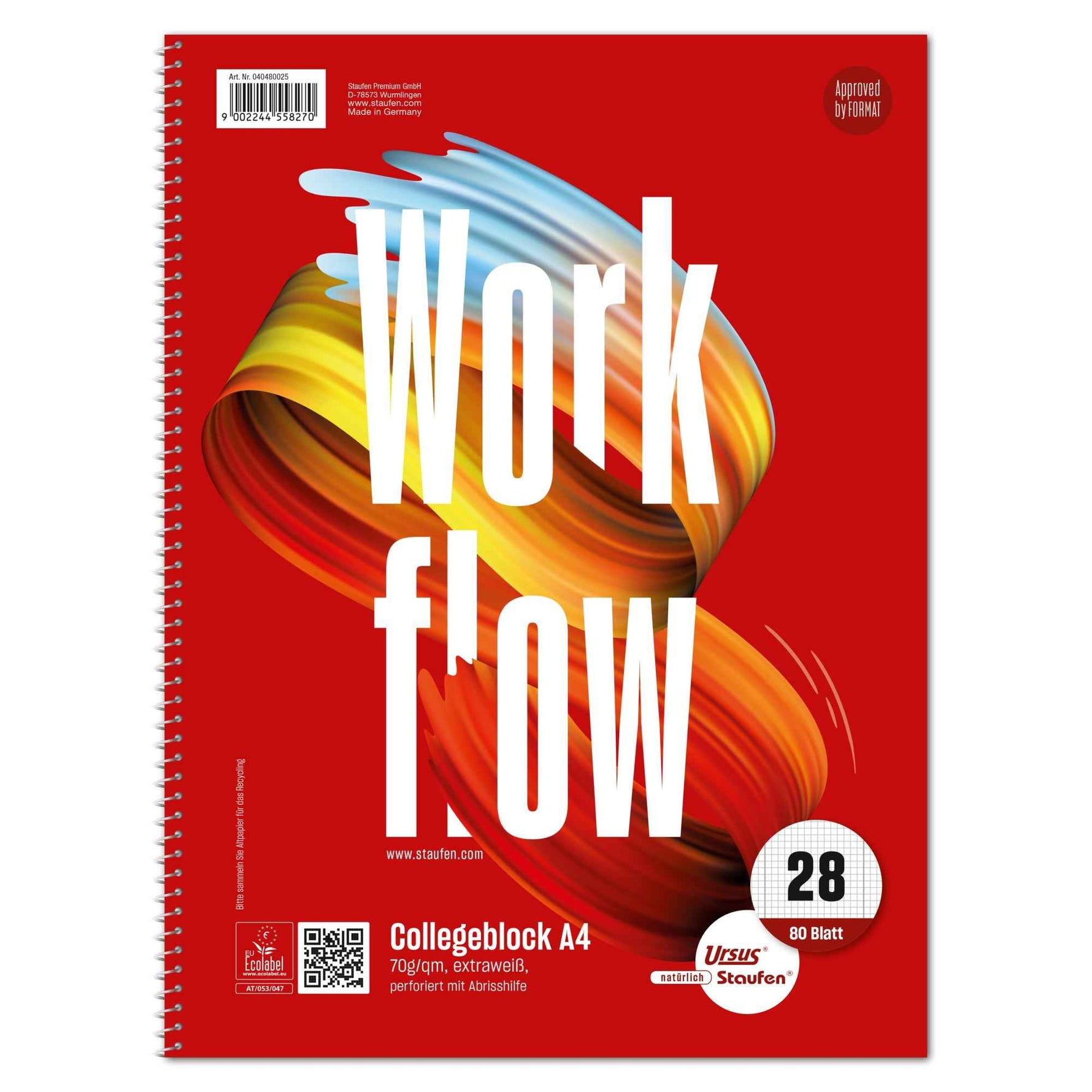 Staufen Collegeblock Style Work flow DIN A4 kariert mit Rand innen/außen Lineatur 28