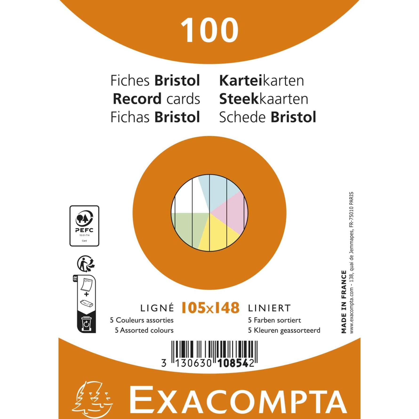 Exacompta Karteikarte DIN A6 liniert