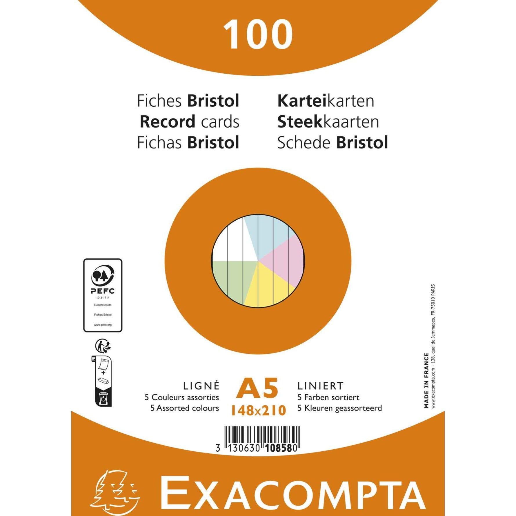 Exacompta Karteikarte DIN A5 liniert
