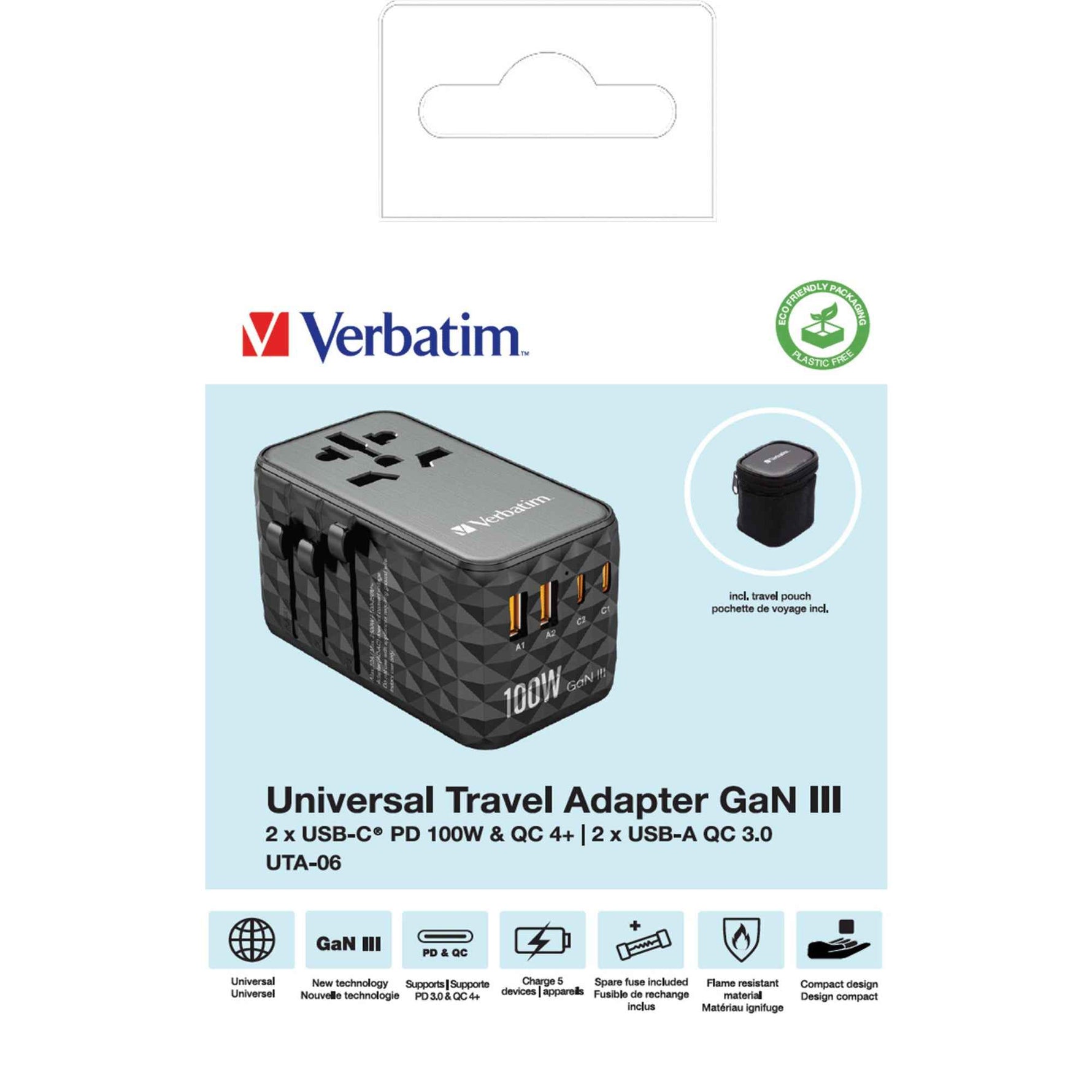 Verbatim Reisenetzteil GaN III UTA-06 100 W