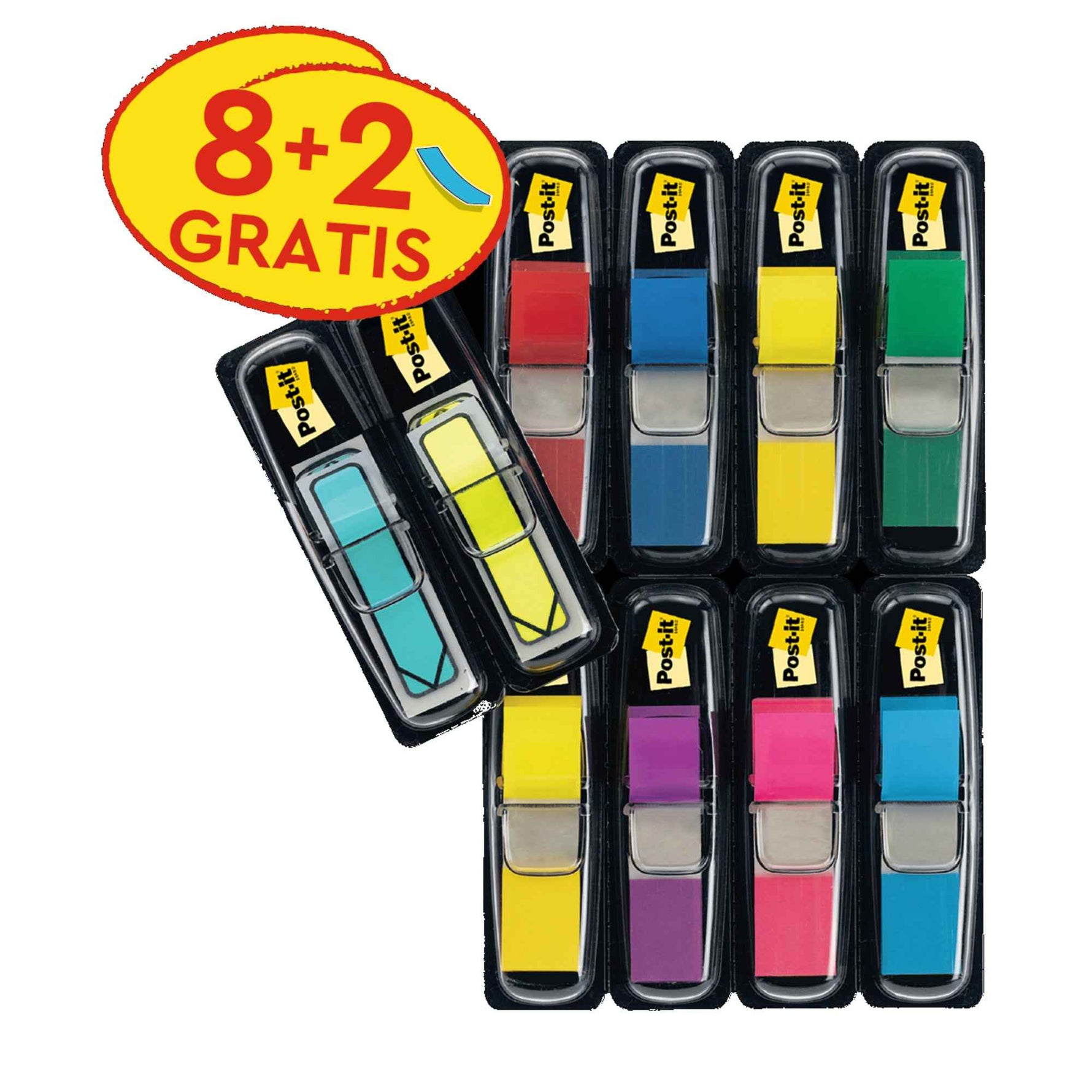 Post-it® Haftstreifen Index Mini Promotion 10 Block/Pack.