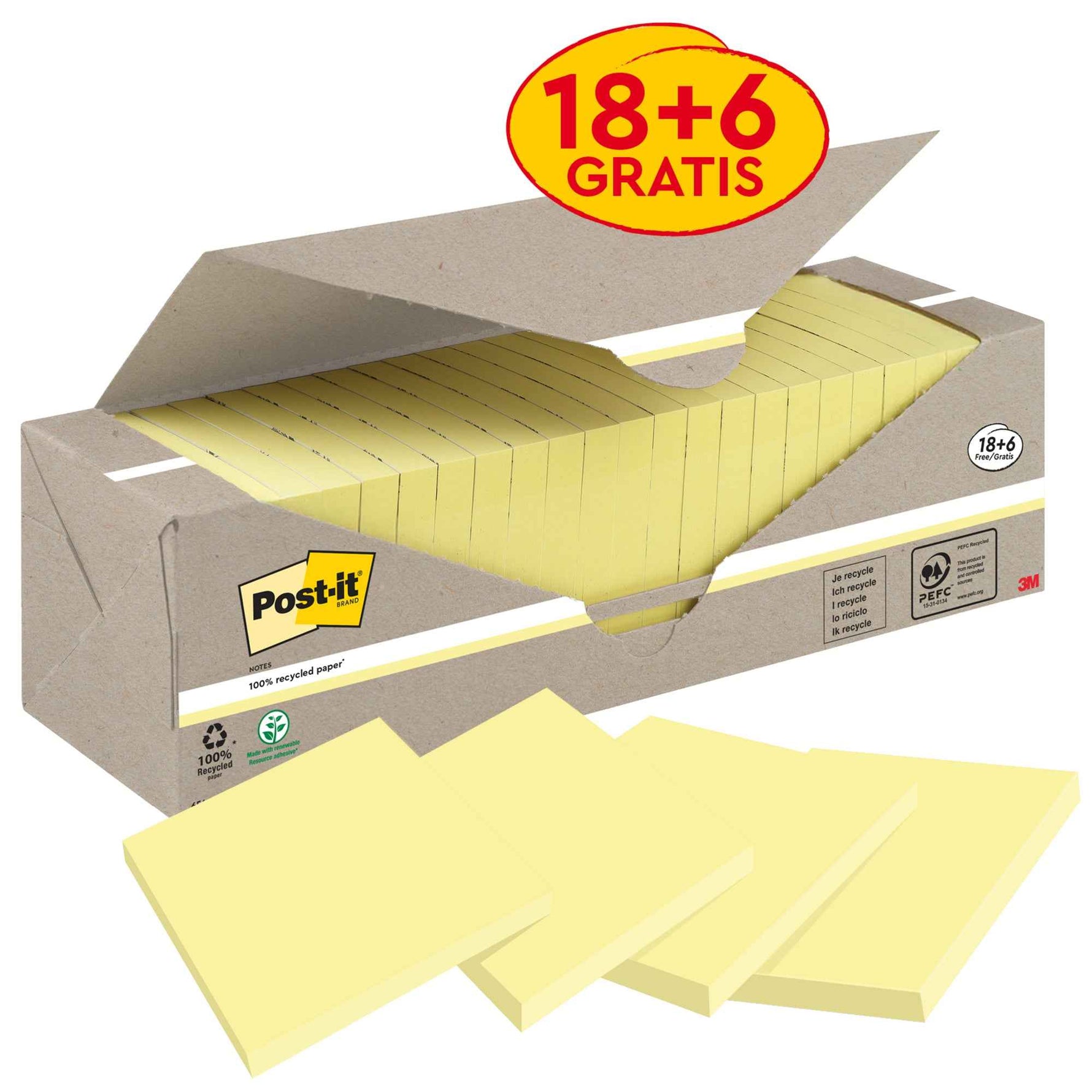 Post-it® Haftnotiz Recycling Notes