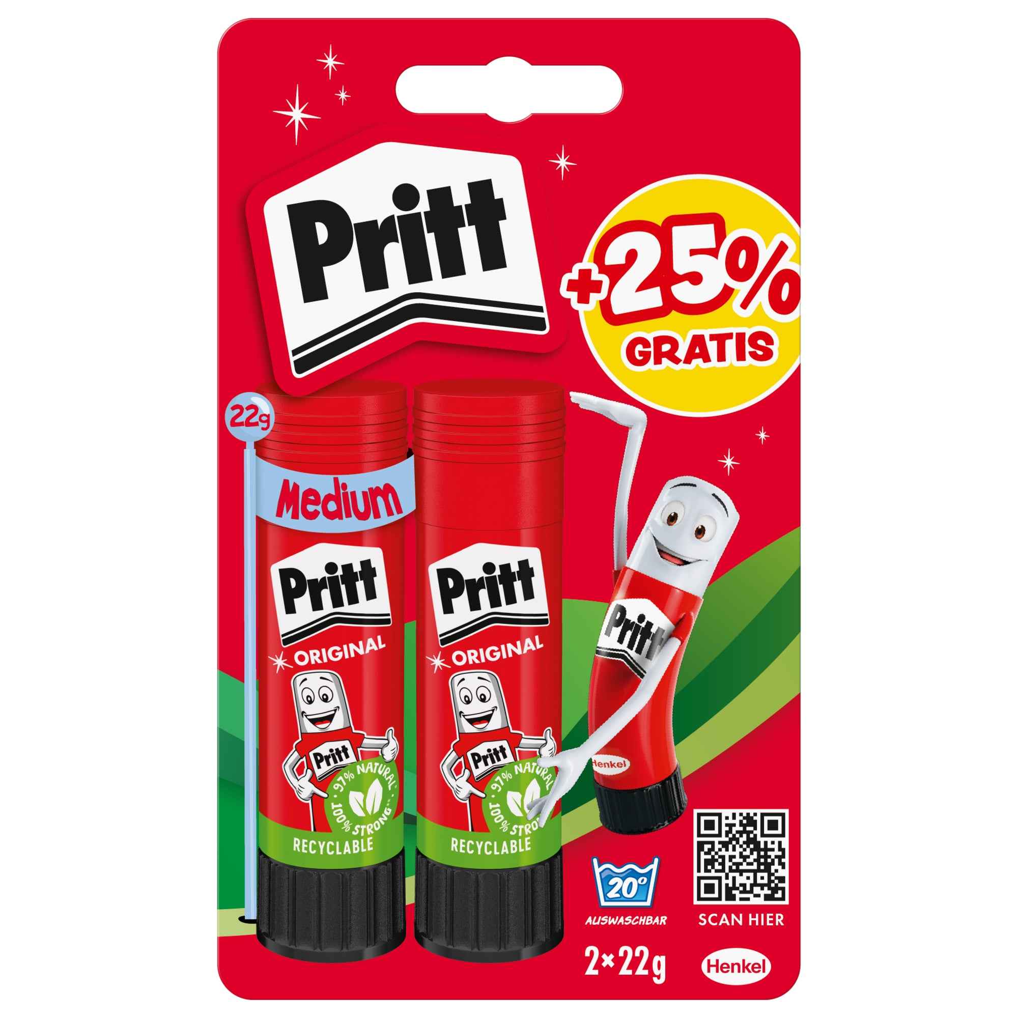 Pritt Klebestift Original 2 x 22 g/Pack.