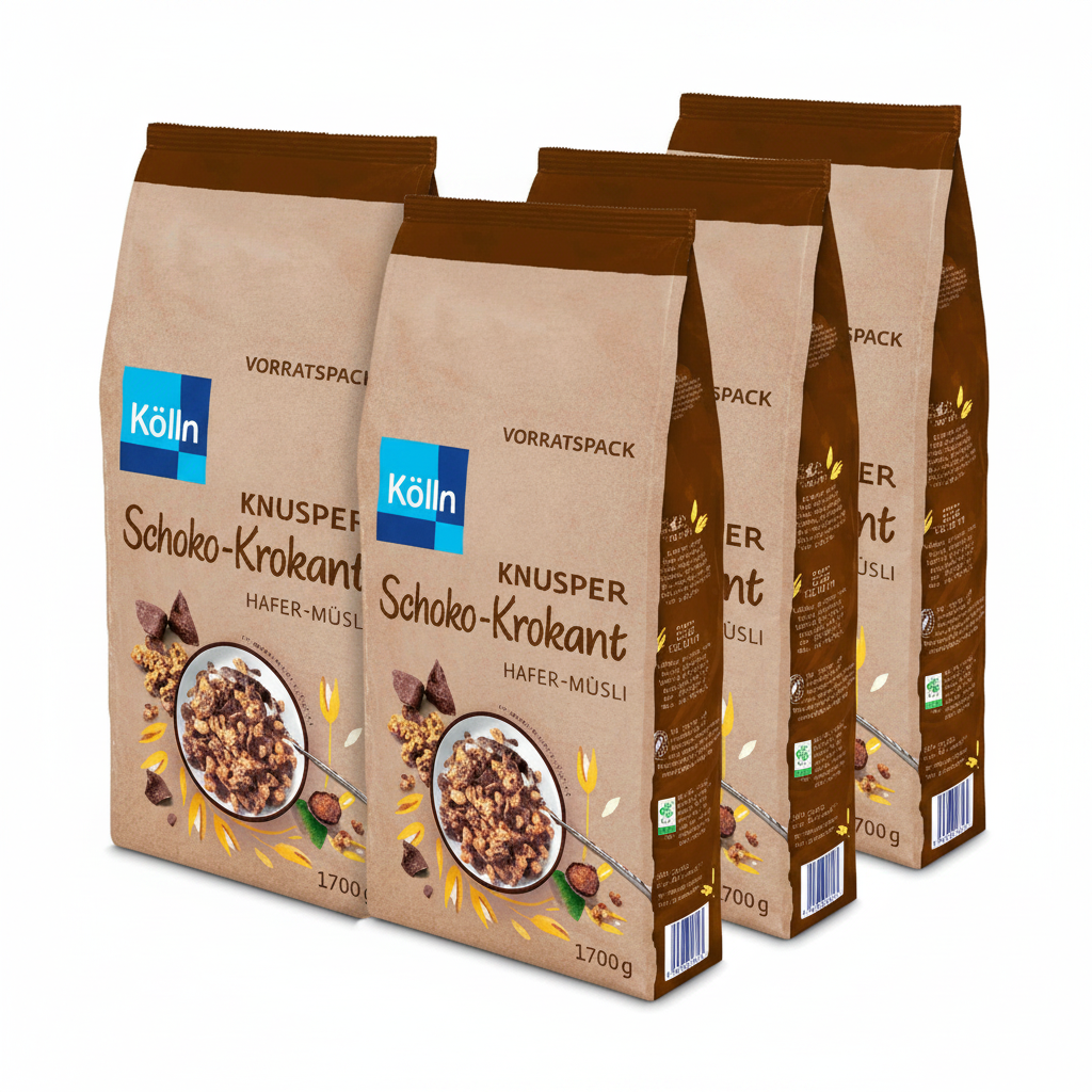 Kölln Müsli Knusper Schoko-Krokant 4 x 1.700 g/Pack.