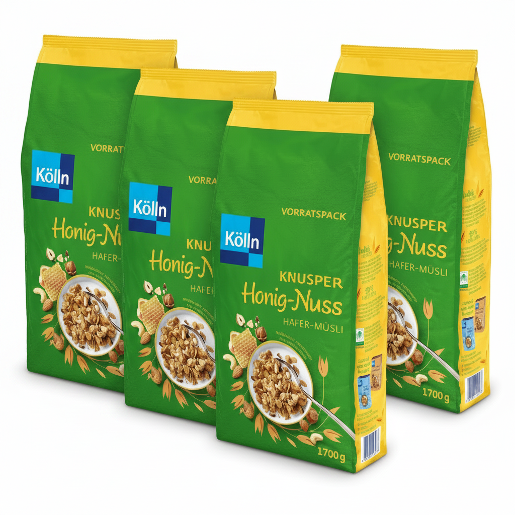 Kölln Müsli Honig-Nuss 4 x 1.700 g/Pack.