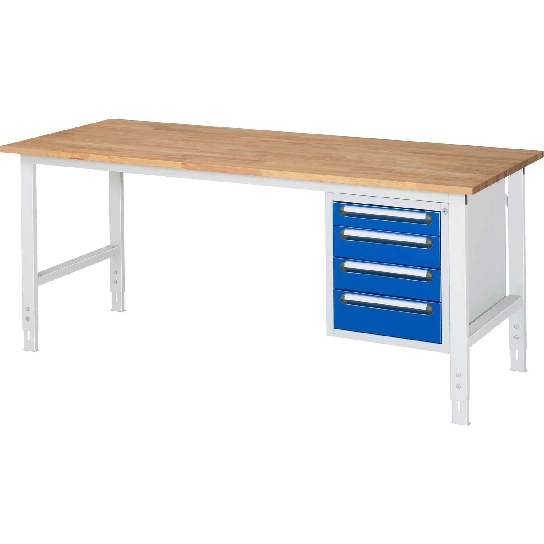 RAU Arbeitstisch Tom 2.000 x 760-1.080 x 800 mm (B x H x T) 25 mm 4 Schubladen