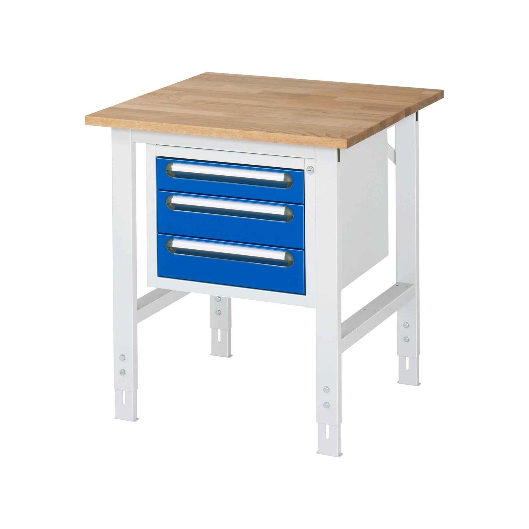 RAU Arbeitstisch Tom 750 x 760-1.080 x 800 mm (B x H x T) 25 mm 3 Schubladen