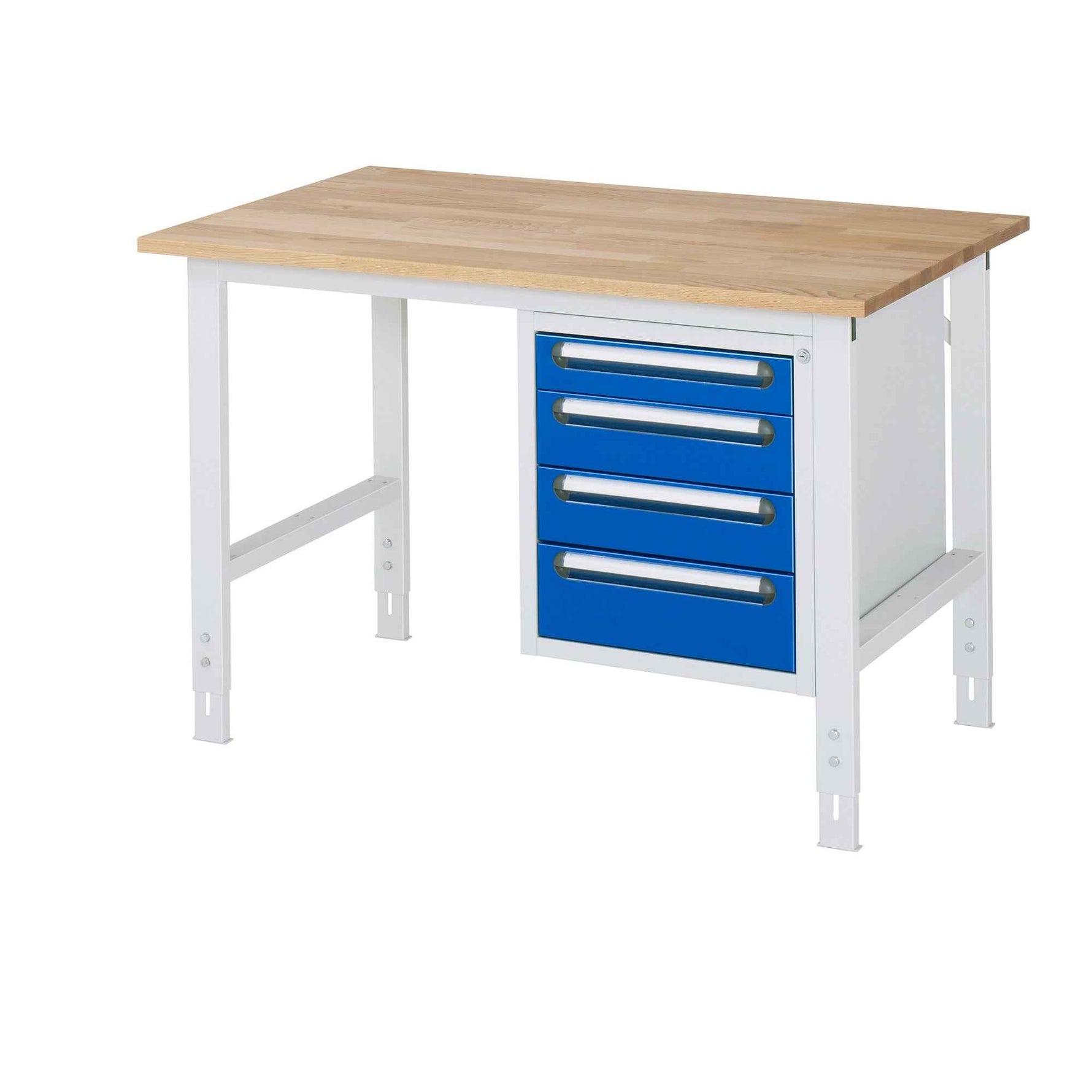 RAU Arbeitstisch Tom 1.250 x 760-1.080 x 800 mm (B x H x T) 25 mm 4 Schubladen