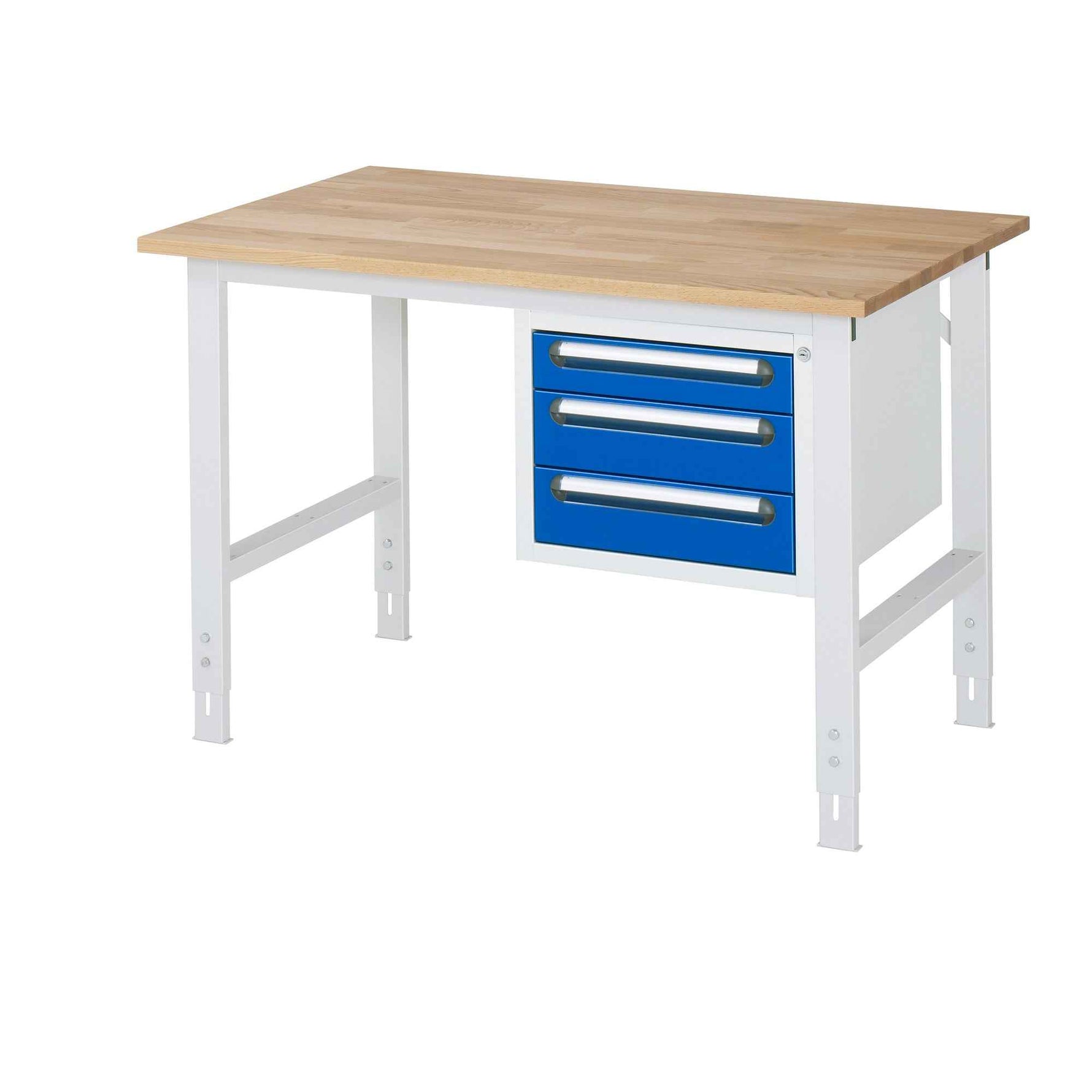 RAU Arbeitstisch Tom 1.250 x 760-1.080 x 800 mm (B x H x T) 25 mm 3 Schubladen
