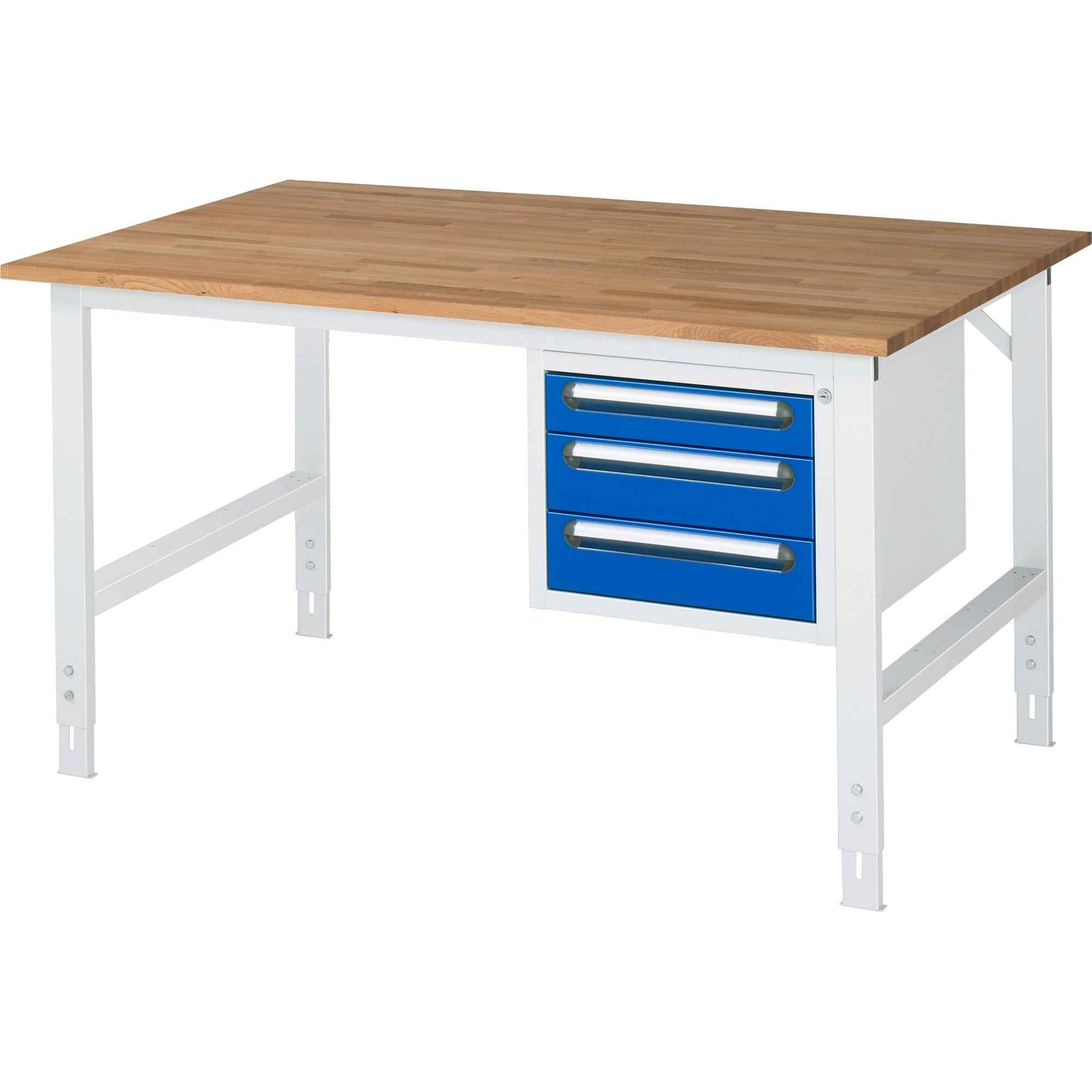 RAU Arbeitstisch Tom 1.500 x 760-1.080 x 1.000 mm (B x H x T) 25 mm 3 Schubladen