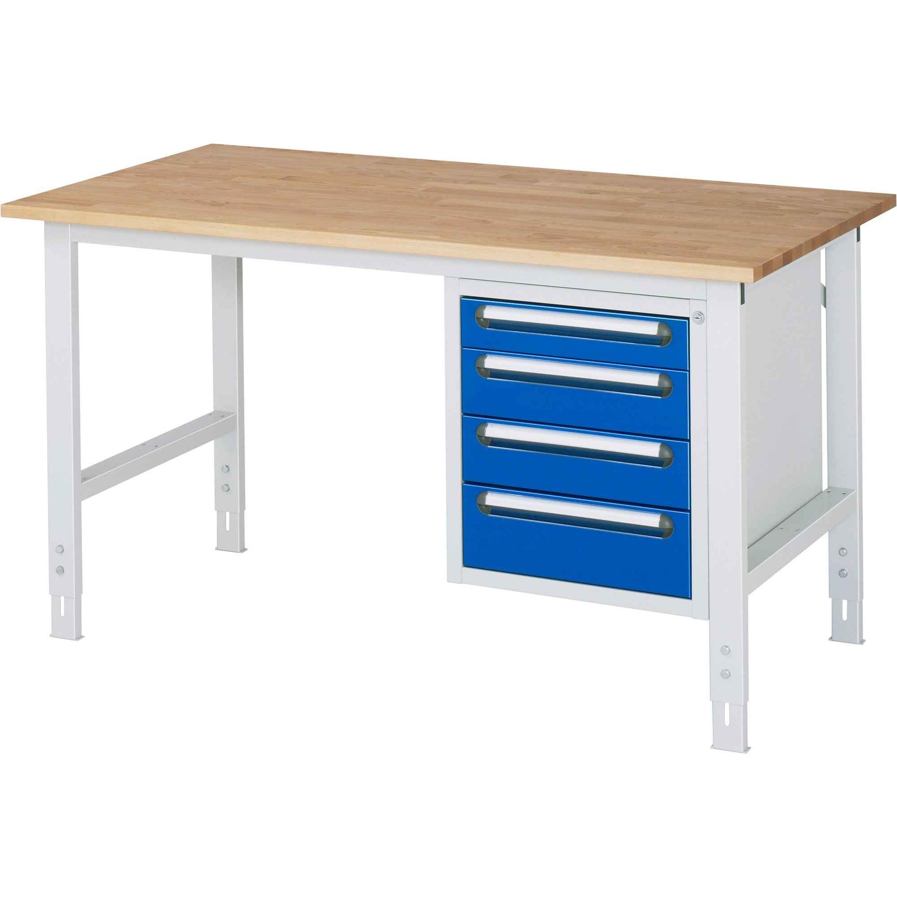 RAU Arbeitstisch Tom 1.500 x 760-1.080 x 800 mm (B x H x T) 25 mm 4 Schubladen