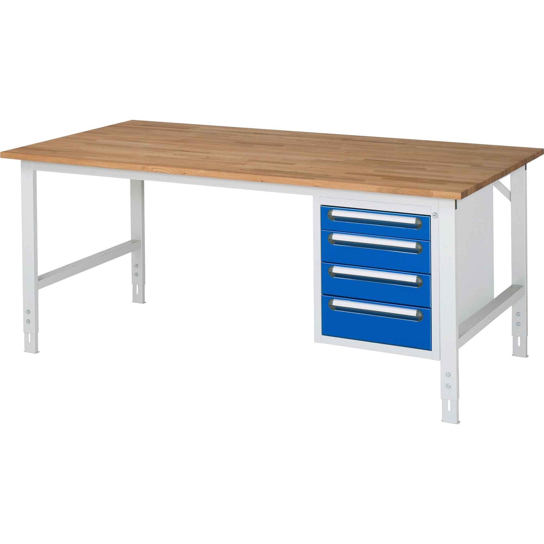RAU Arbeitstisch Tom 2.000 x 760-1.080 x 1.000 mm (B x H x T) 25 mm 4 Schubladen