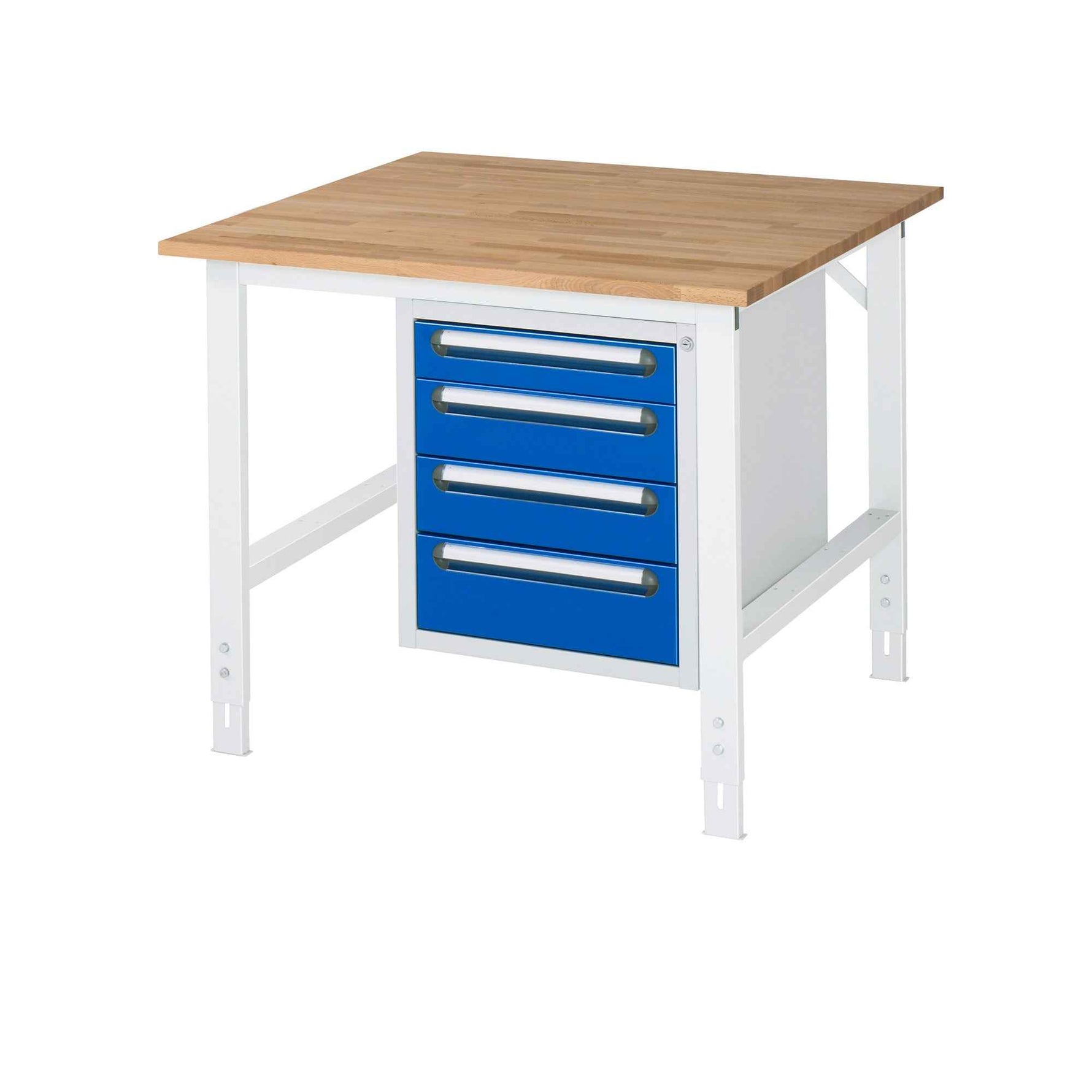 RAU Arbeitstisch Tom 1.000 x 760-1.080 x 1.000 mm (B x H x T) 25 mm 4 Schubladen