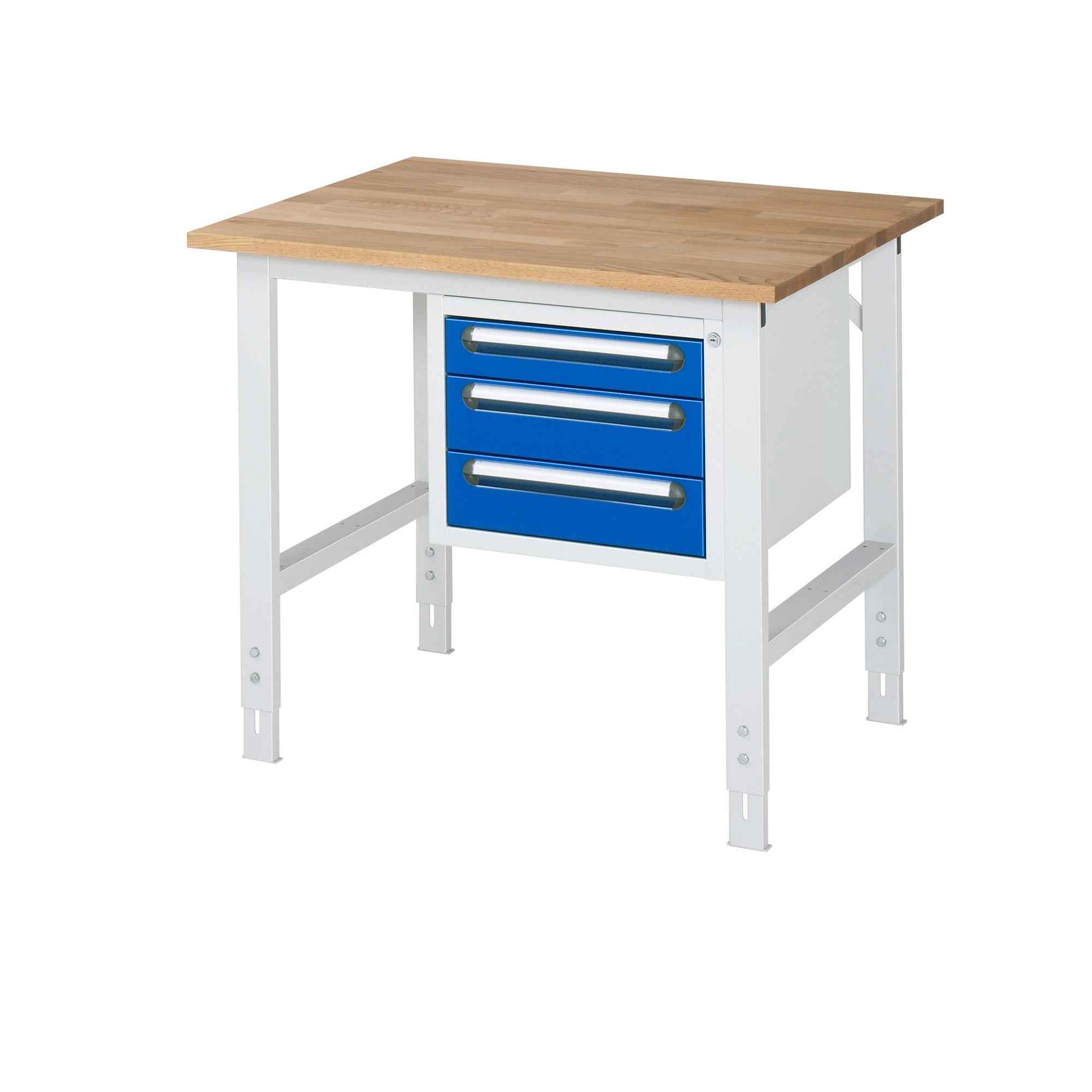 RAU Arbeitstisch Tom 1.000 x 760-1.080 x 800 mm (B x H x T) 25 mm 3 Schubladen